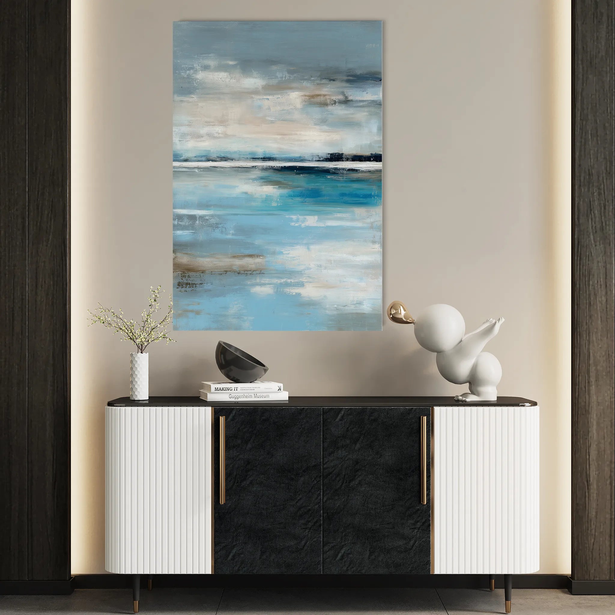 Abstract 1863 Canvas Art 60 x 40 cm / Black