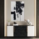 Abstract 1864 Canvas Art 60 x 40 cm / Black