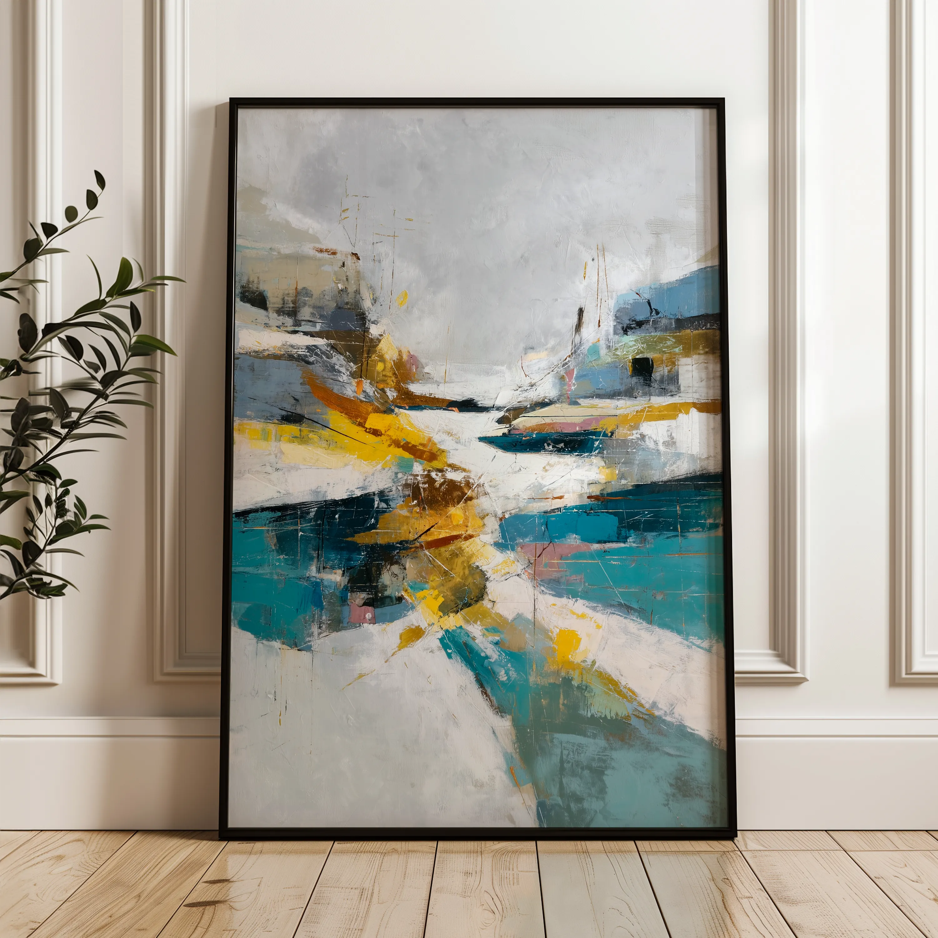 Abstract 1865 Canvas Art 60 x 40 cm / Black