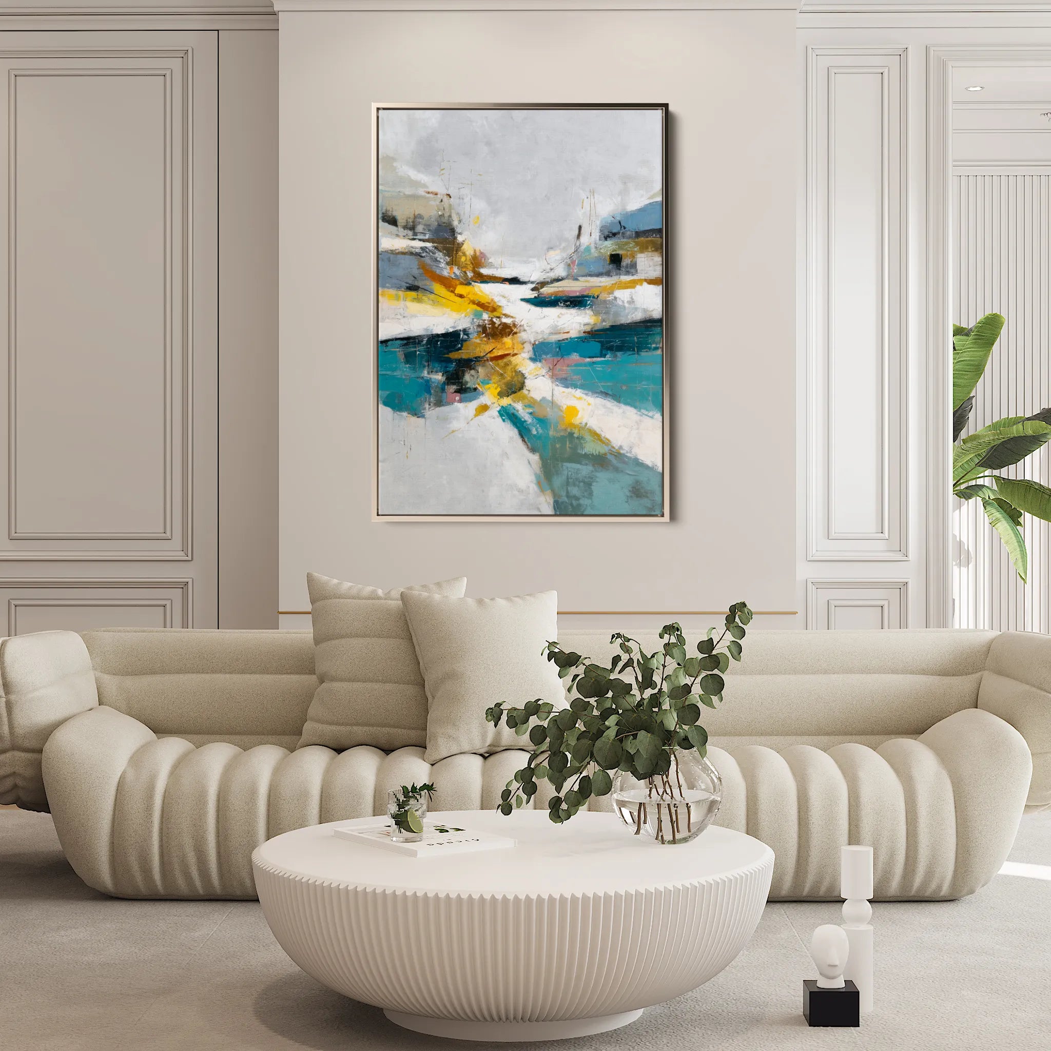 Abstract 1865 Canvas Art 60 x 40 cm / Black