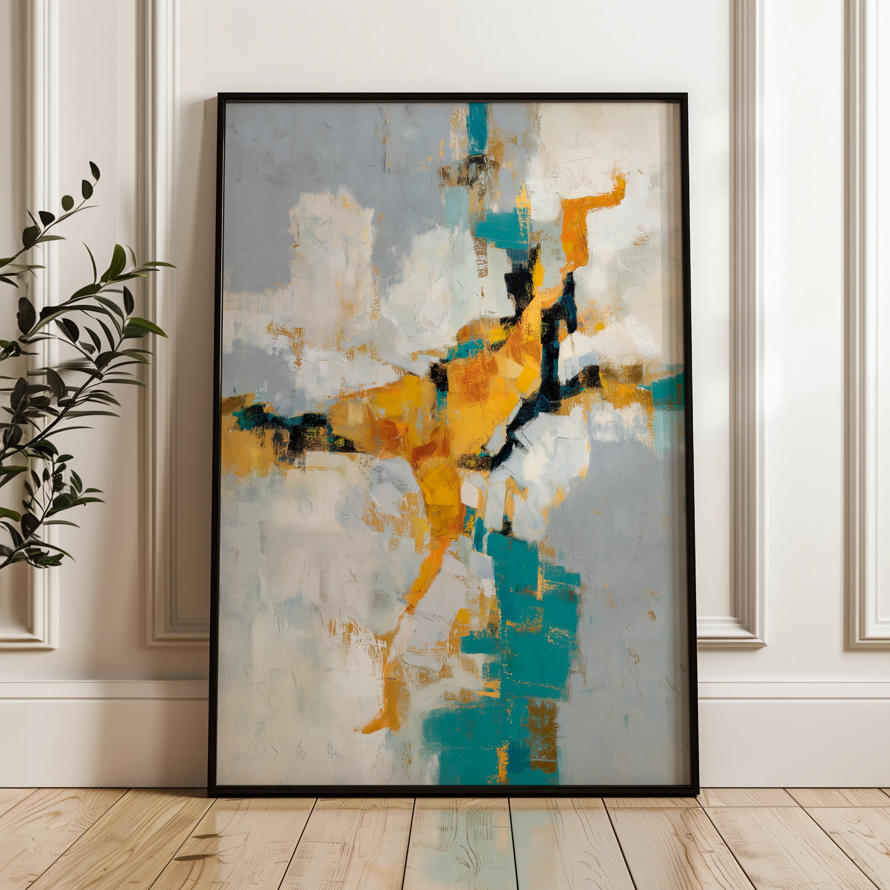 Abstract 1866 Canvas Art 60 x 40 cm / Black
