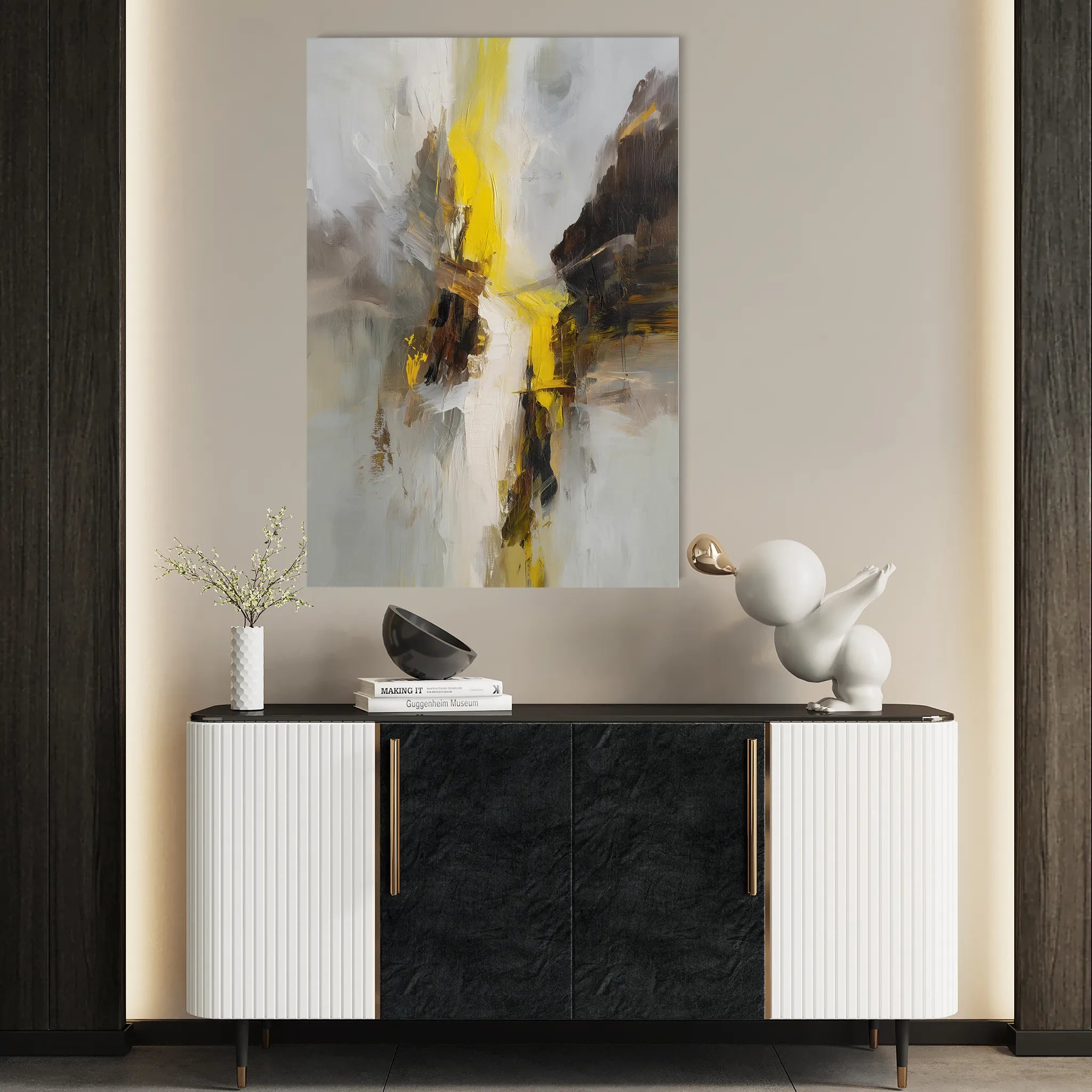 Abstract 1867 Canvas Art 60 x 40 cm / Black