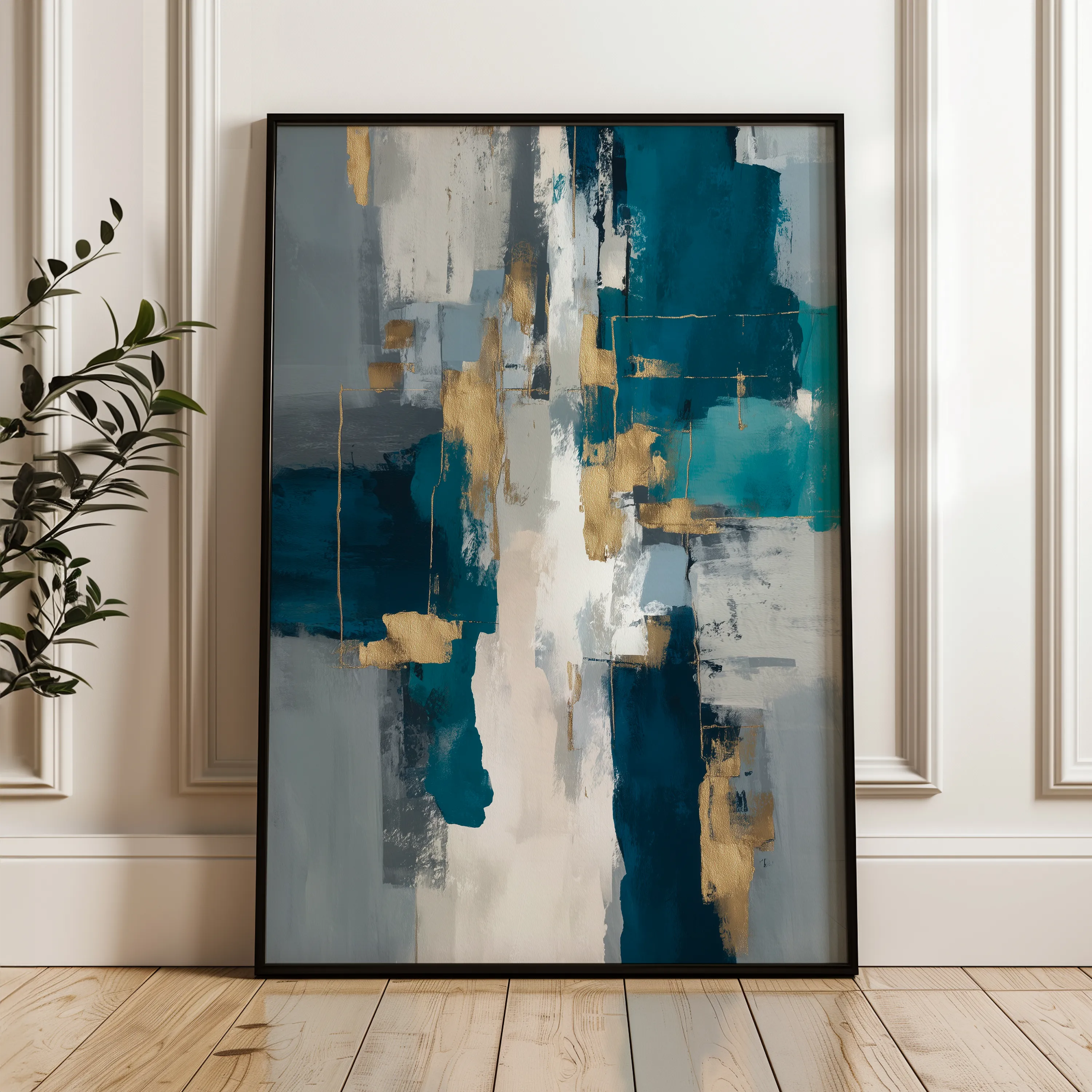 Abstract 1868 Canvas Art 60 x 40 cm / Black
