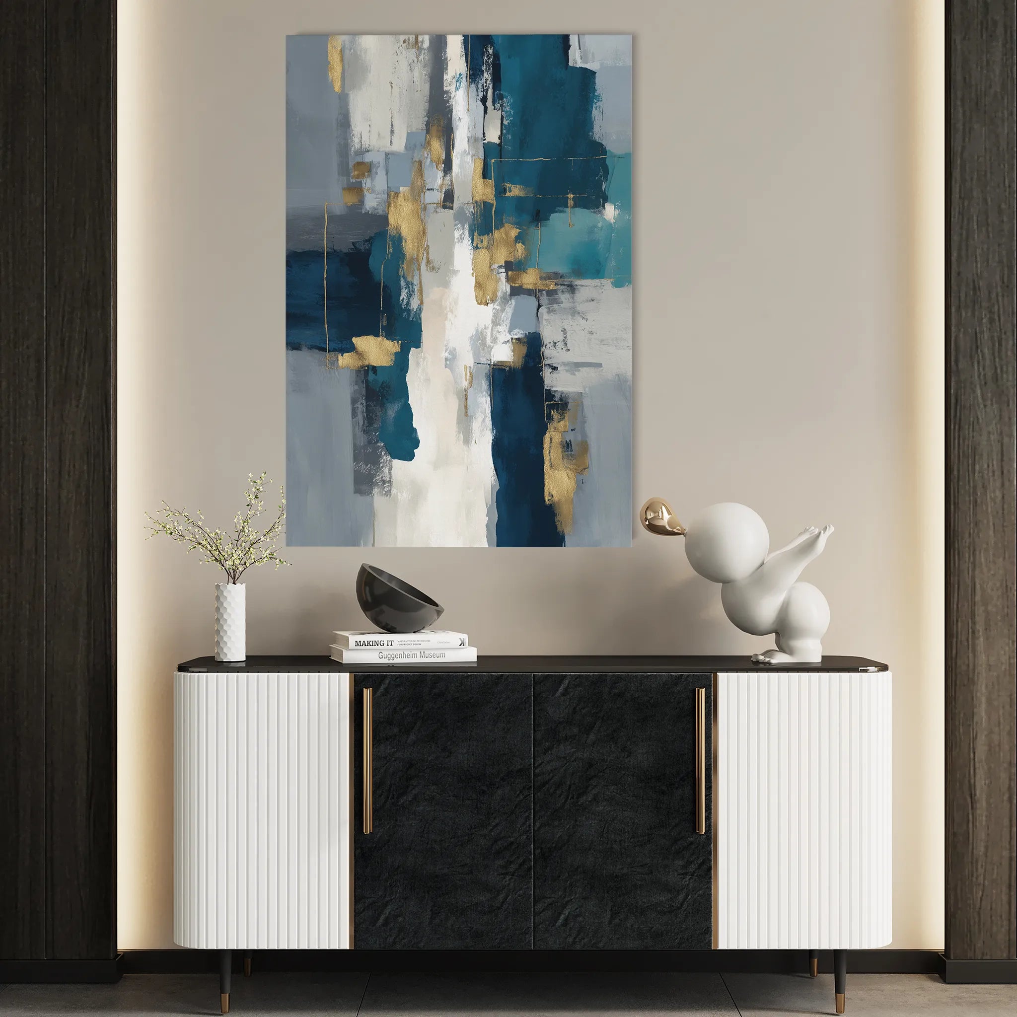 Abstract 1868 Canvas Art 60 x 40 cm / Black