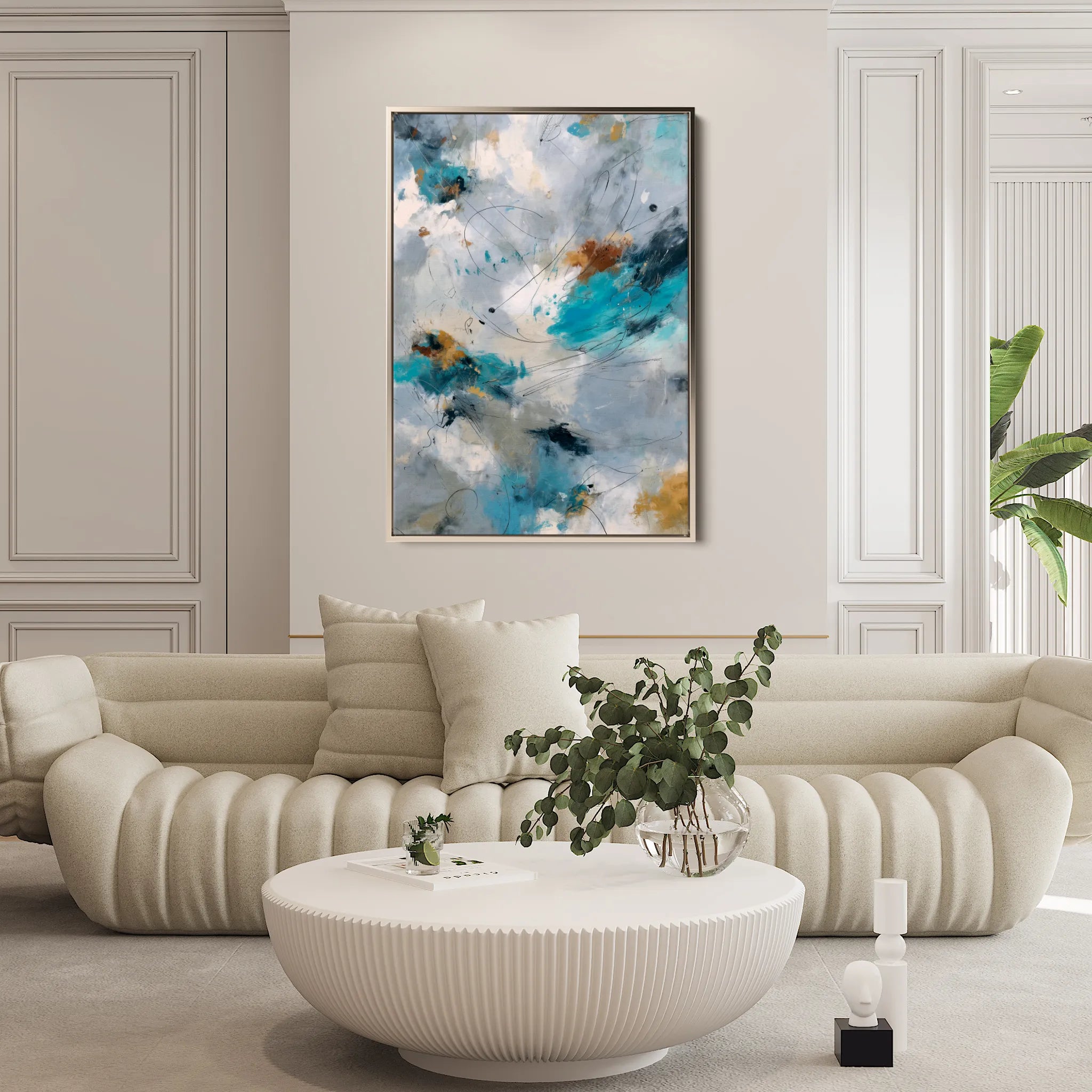 Abstract 1869 Canvas Art 60 x 40 cm / Black