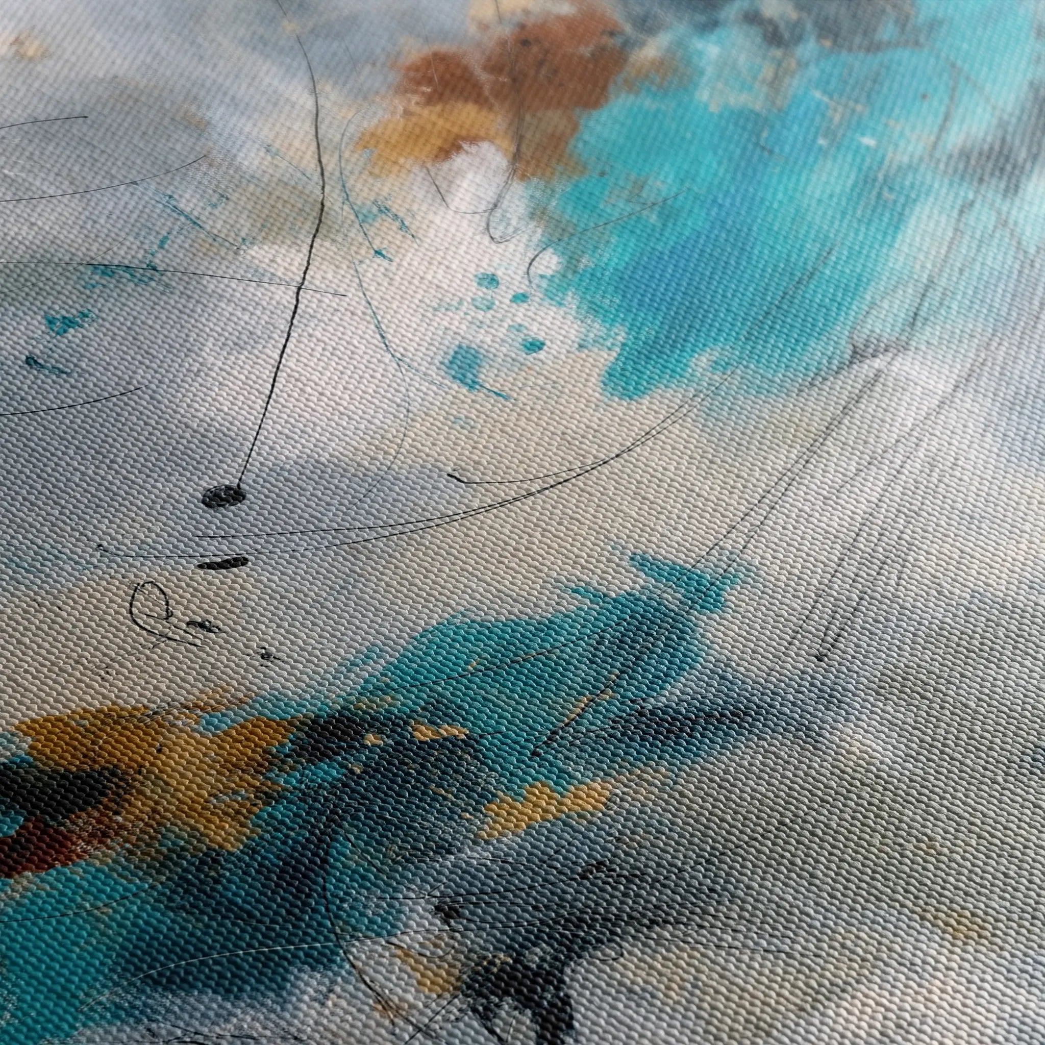 Abstract 1869 Canvas Art 60 x 40 cm / Black