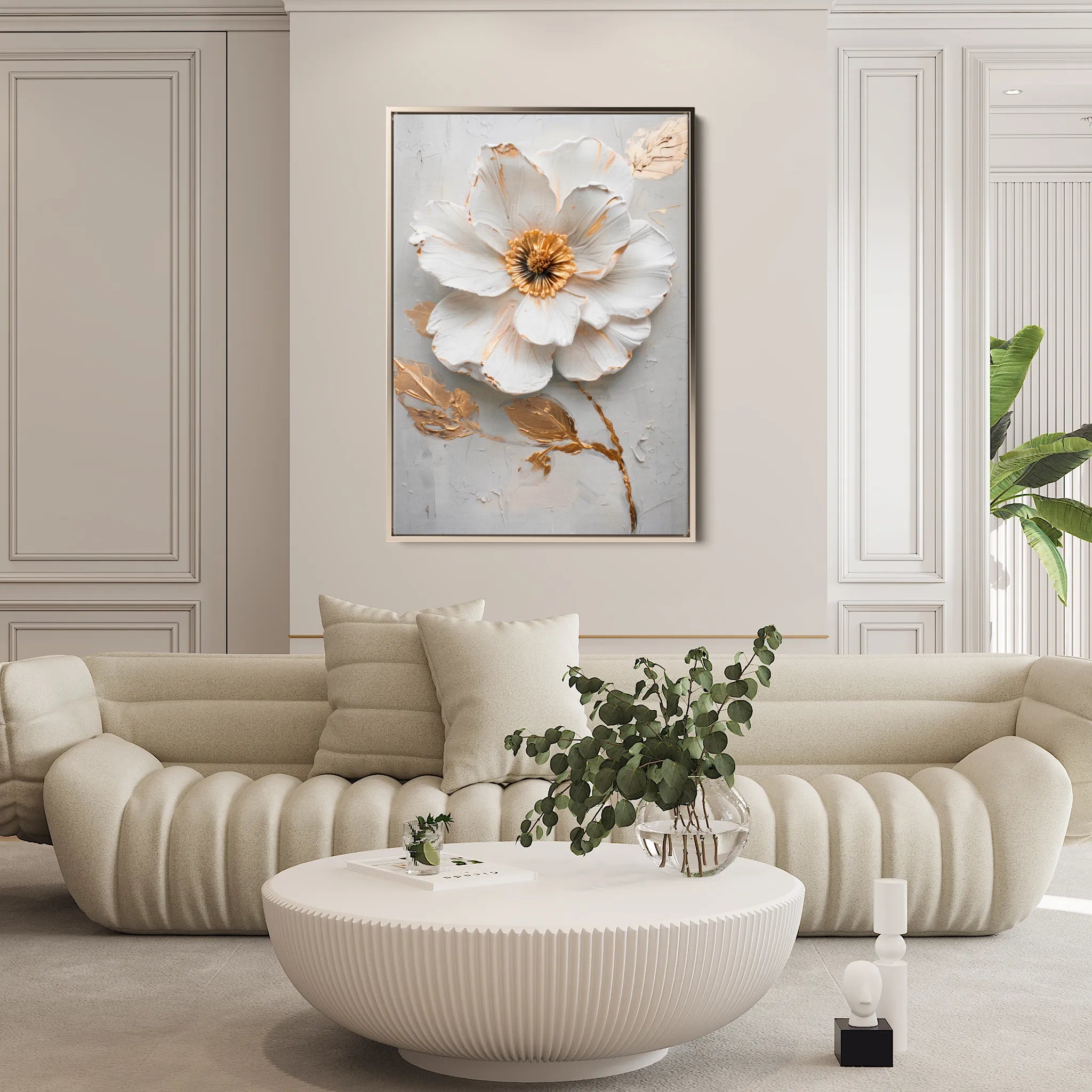 Floral 187 Canvas Art 60 x 40 cm / Black