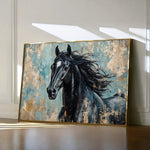 Horses 187 Canvas Art 60 x 40 cm / Black