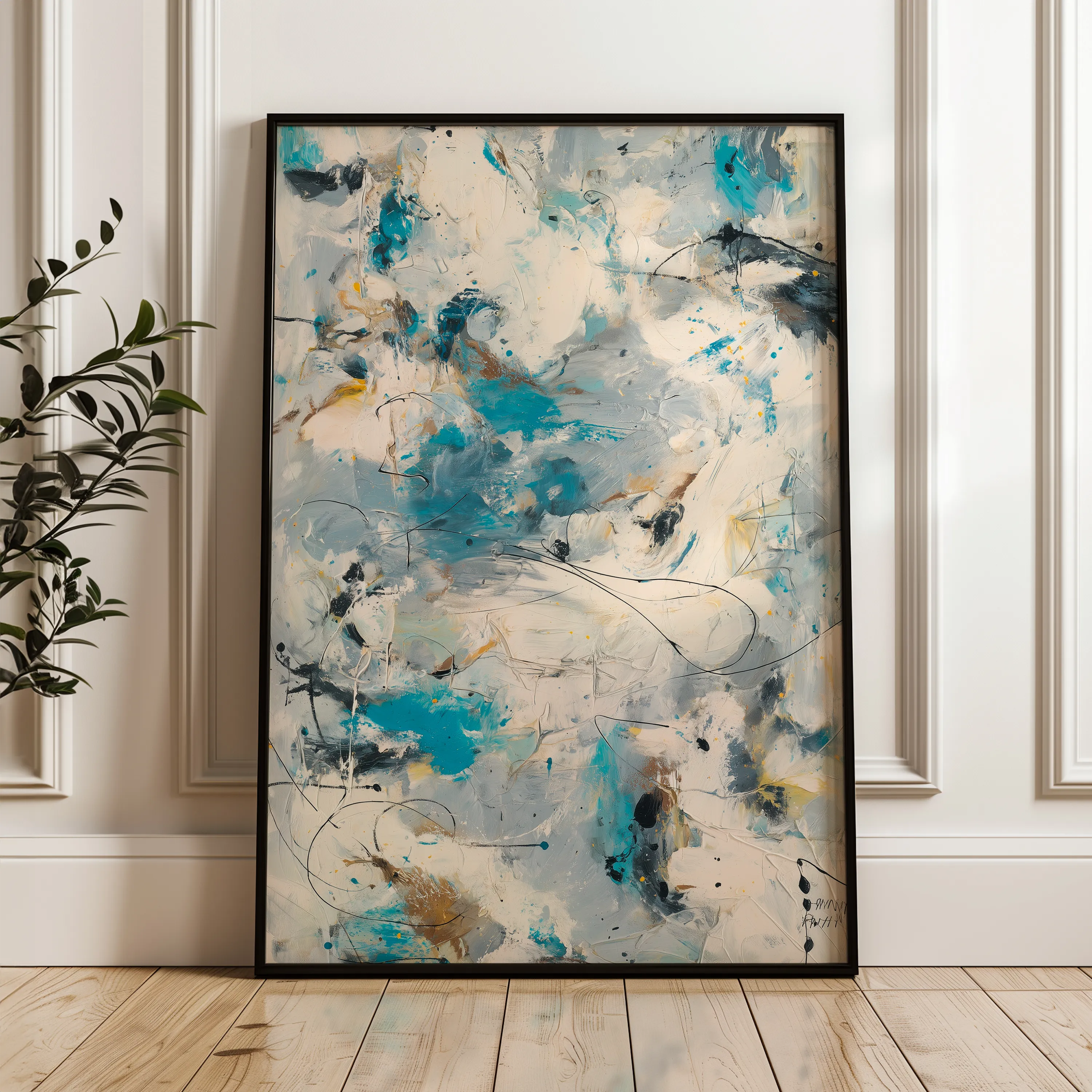 Abstract 1870 Canvas Art 60 x 40 cm / Black