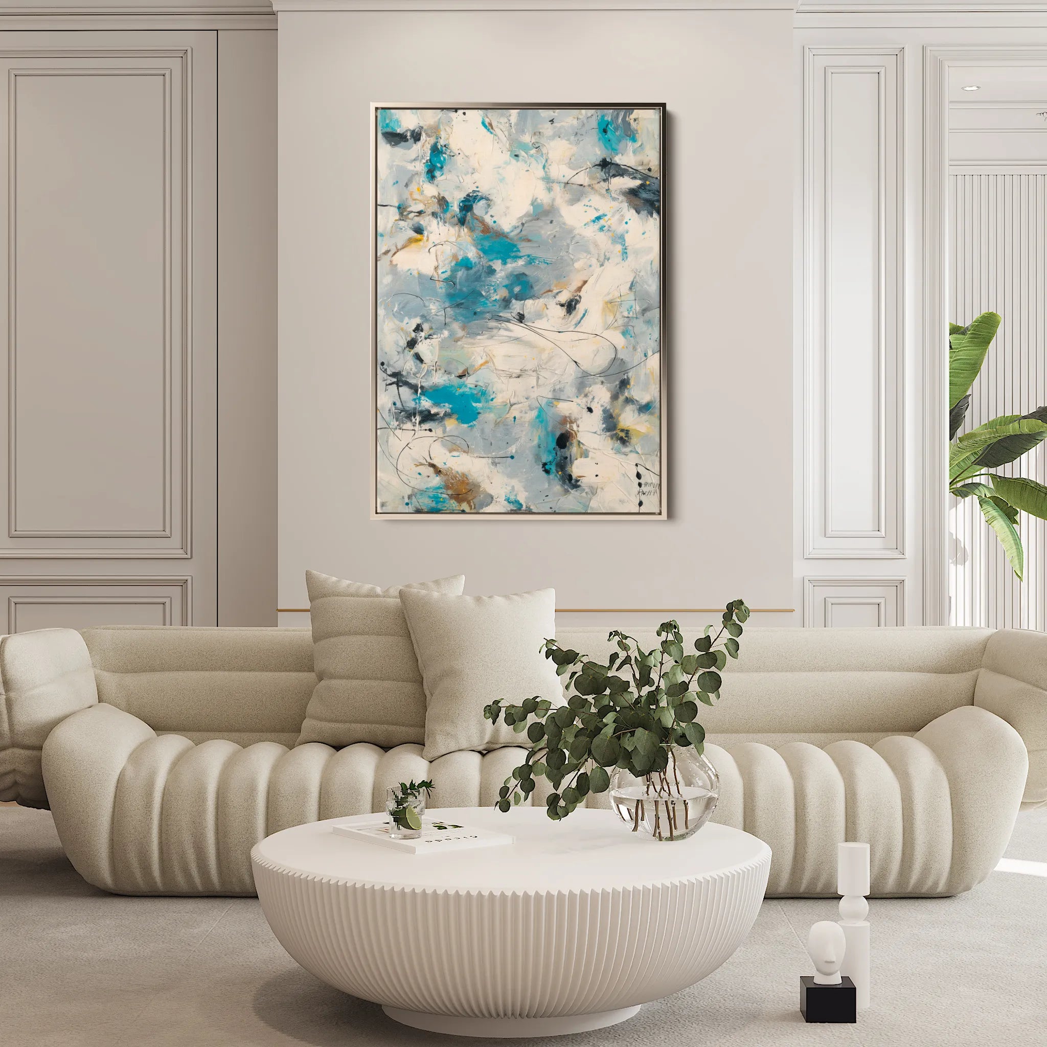 Abstract 1870 Canvas Art 60 x 40 cm / Black