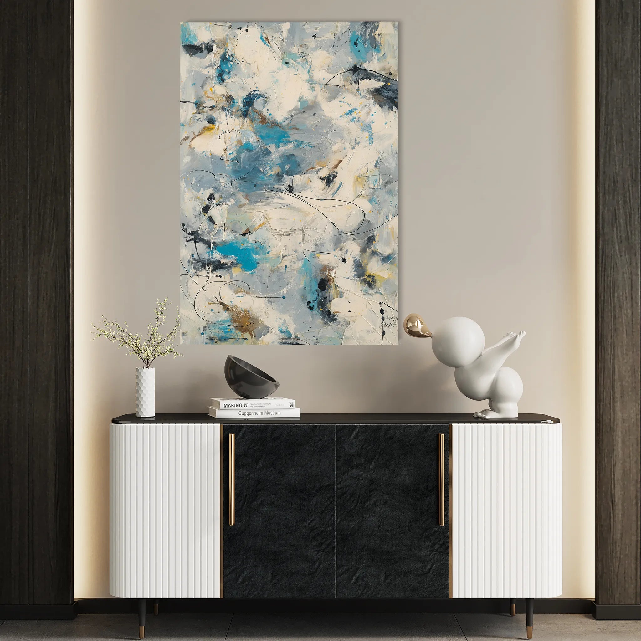 Abstract 1870 Canvas Art 60 x 40 cm / Black
