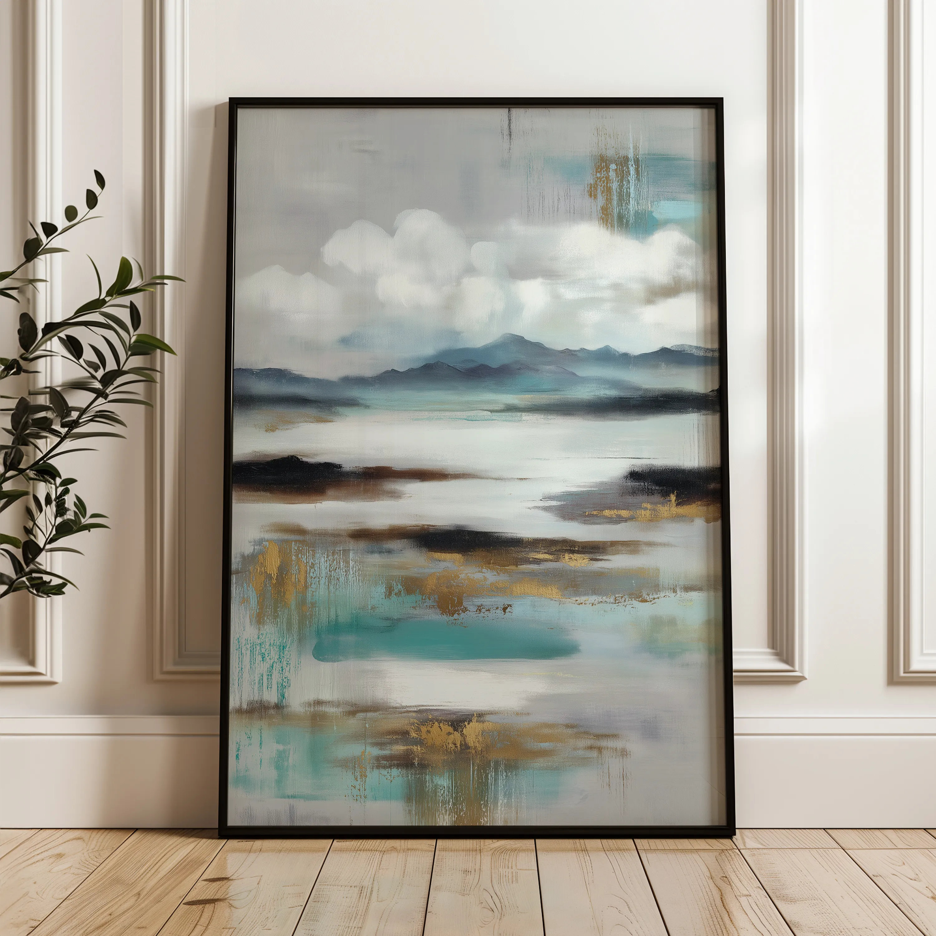 Abstract 1871 Canvas Art 60 x 40 cm / Black