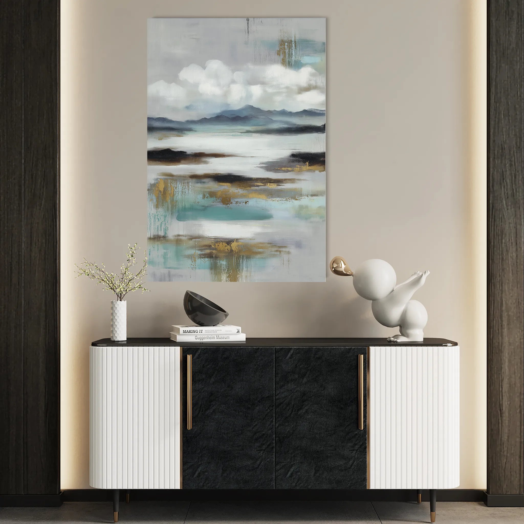 Abstract 1871 Canvas Art 60 x 40 cm / Black