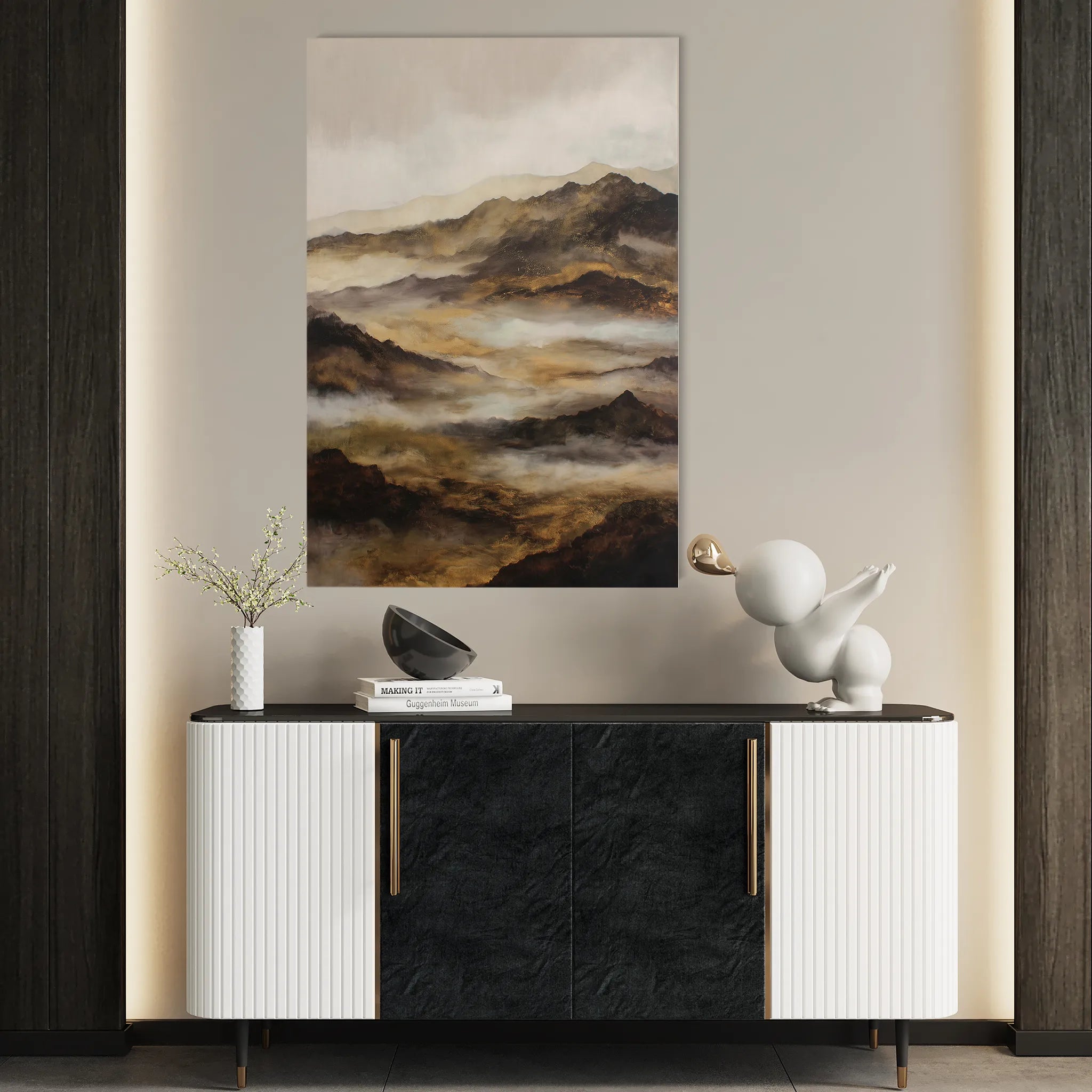 Abstract 1872 Canvas Art 60 x 40 cm / Black