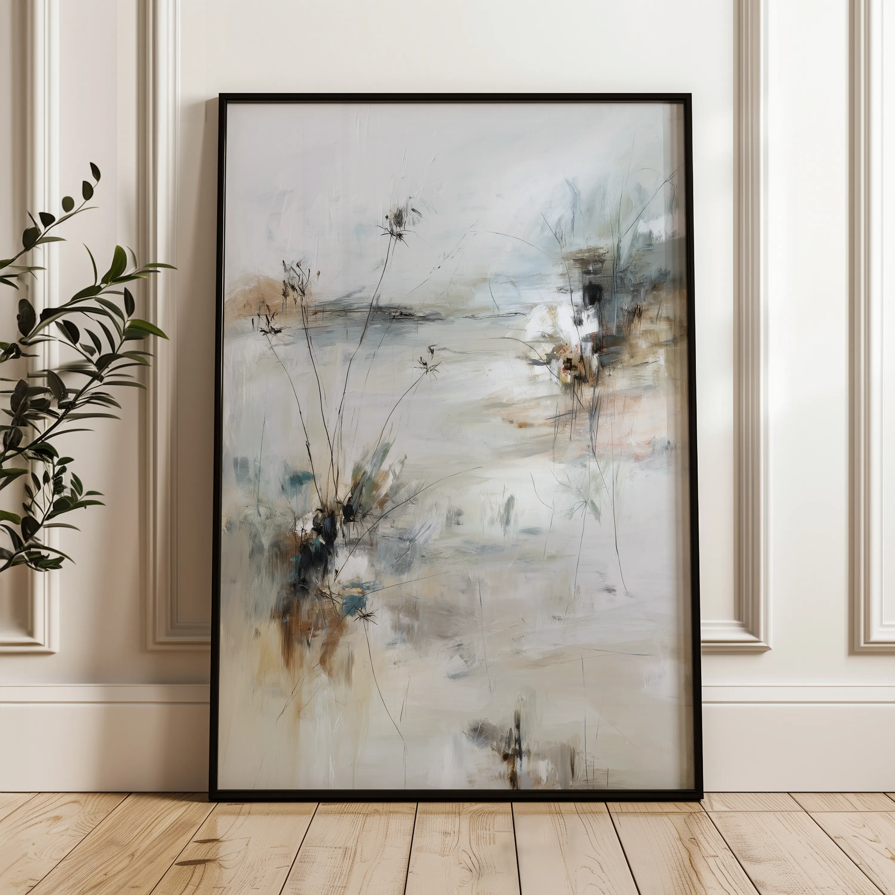 Abstract 1873 Canvas Art 60 x 40 cm / Black