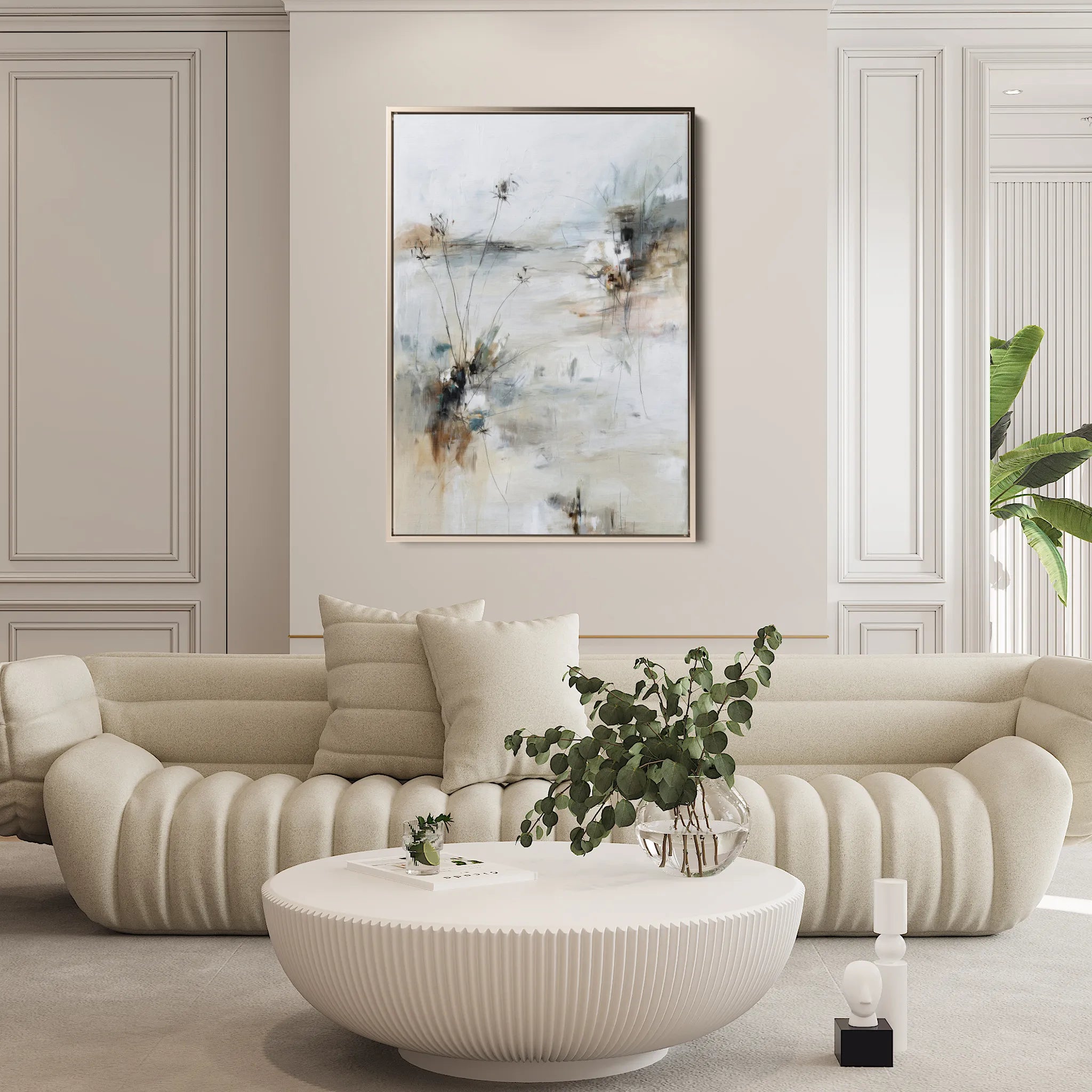 Abstract 1873 Canvas Art 60 x 40 cm / Black