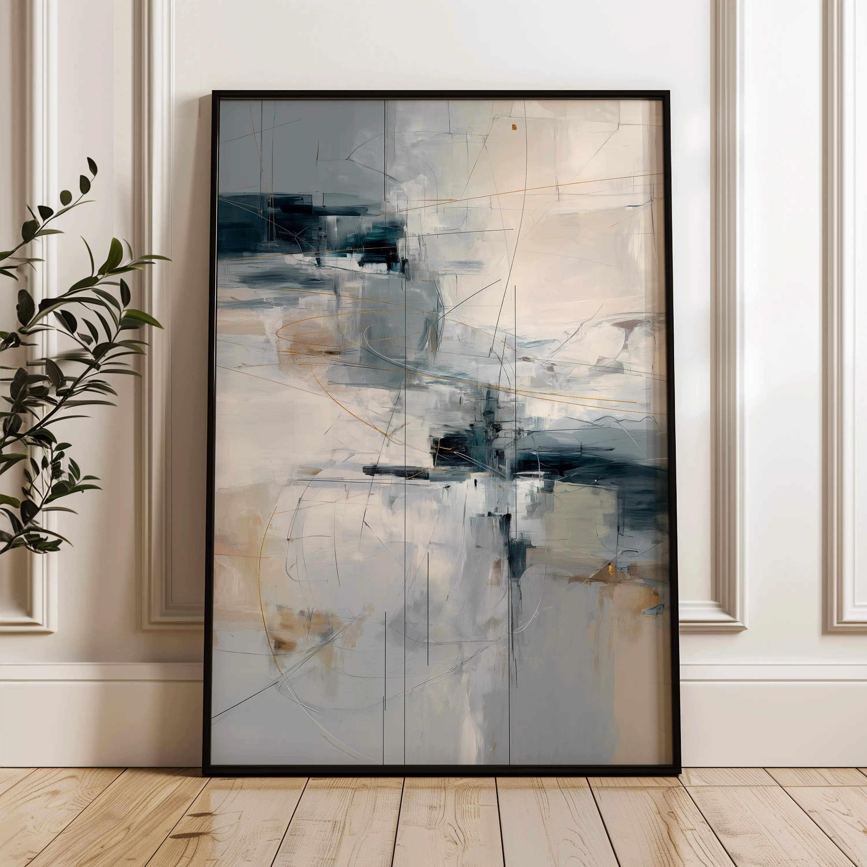 Abstract 1875 Canvas Art 60 x 40 cm / Black