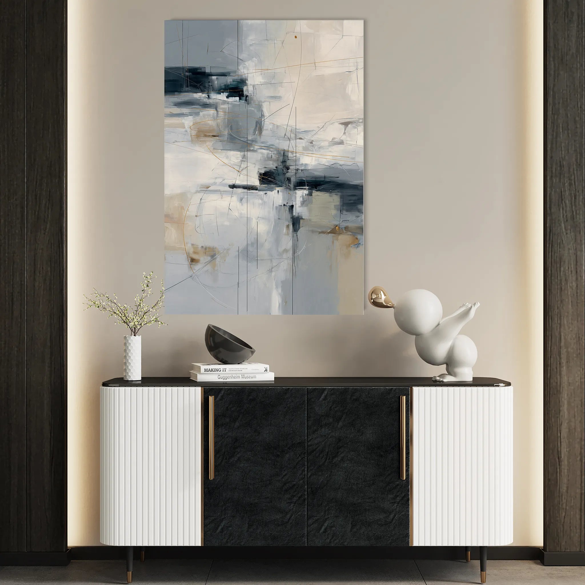 Abstract 1875 Canvas Art 60 x 40 cm / Black