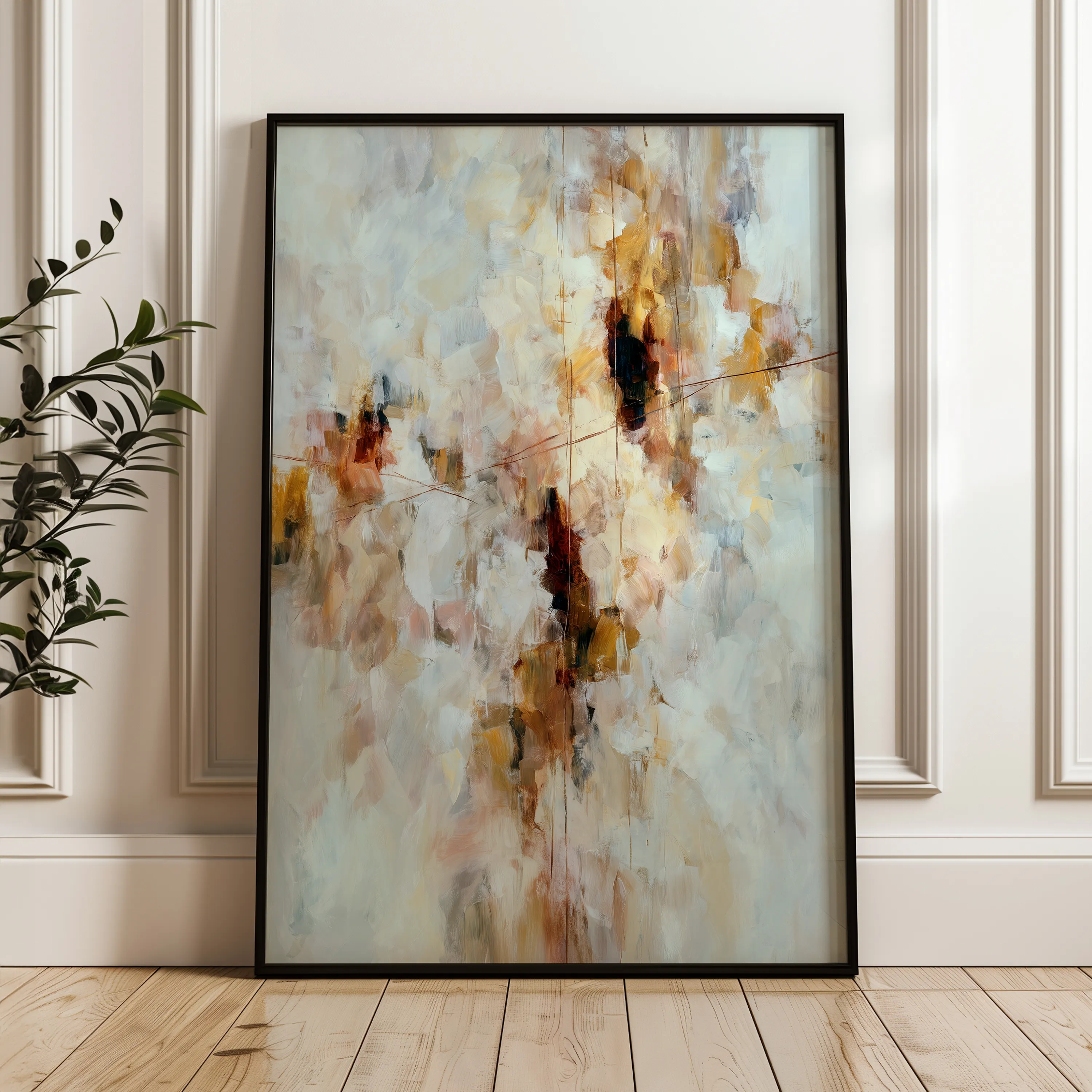 Abstract 1876 Canvas Art 60 x 40 cm / Black