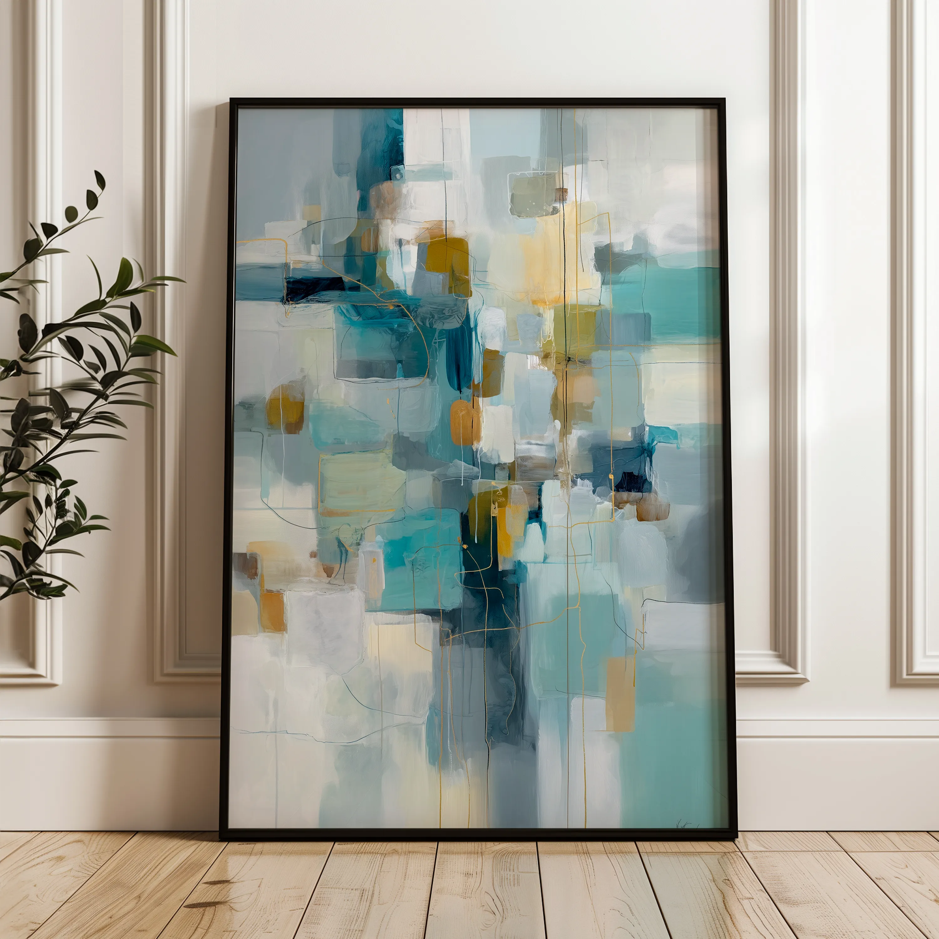 Abstract 1877 Canvas Art 60 x 40 cm / Black