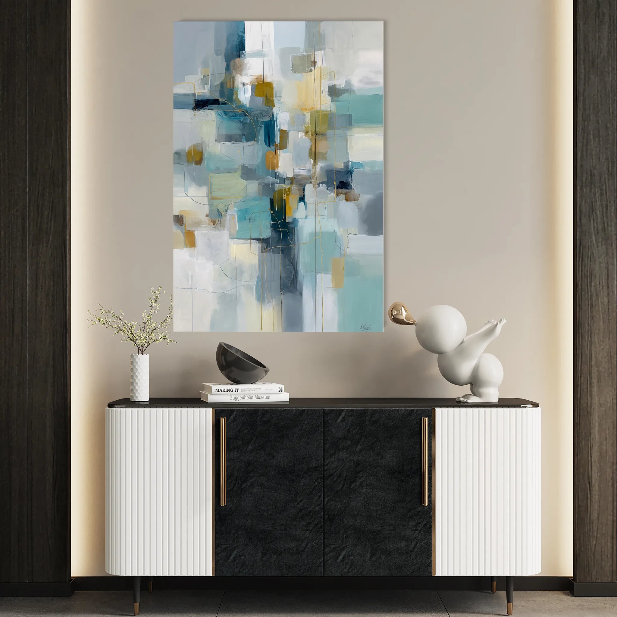 Abstract 1877 Canvas Art 60 x 40 cm / Black