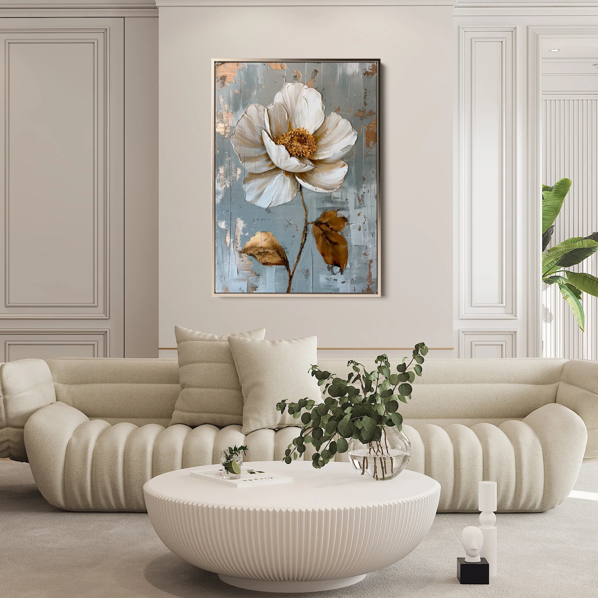 Floral 188 Canvas Art 60 x 40 cm / Black