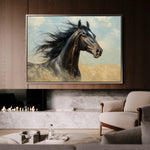 Horses 188 Canvas Art 60 x 40 cm / Black