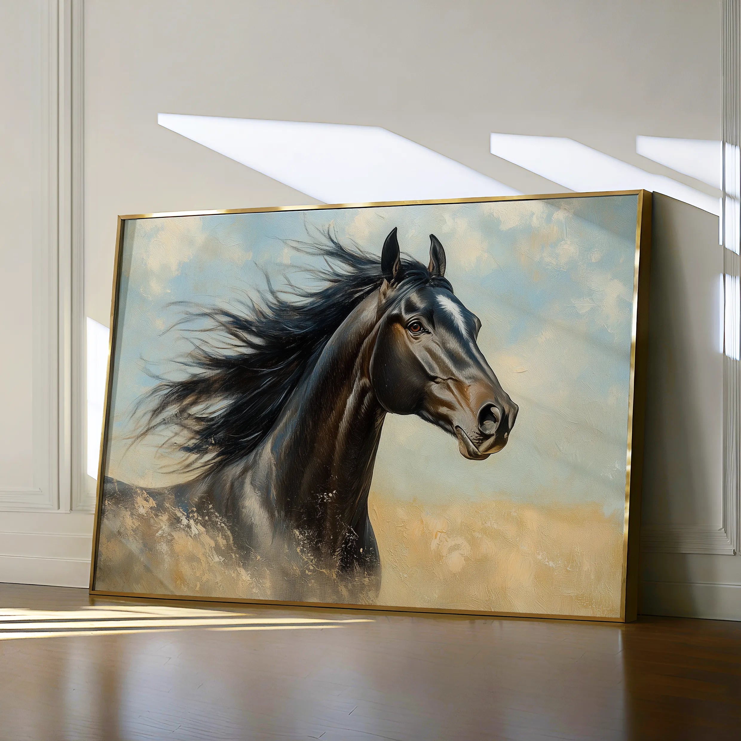 Horses 188 Canvas Art 60 x 40 cm / Black