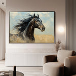 Horses 188 Canvas Art 60 x 40 cm / Black