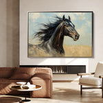Horses 188 Canvas Art 60 x 40 cm / Black