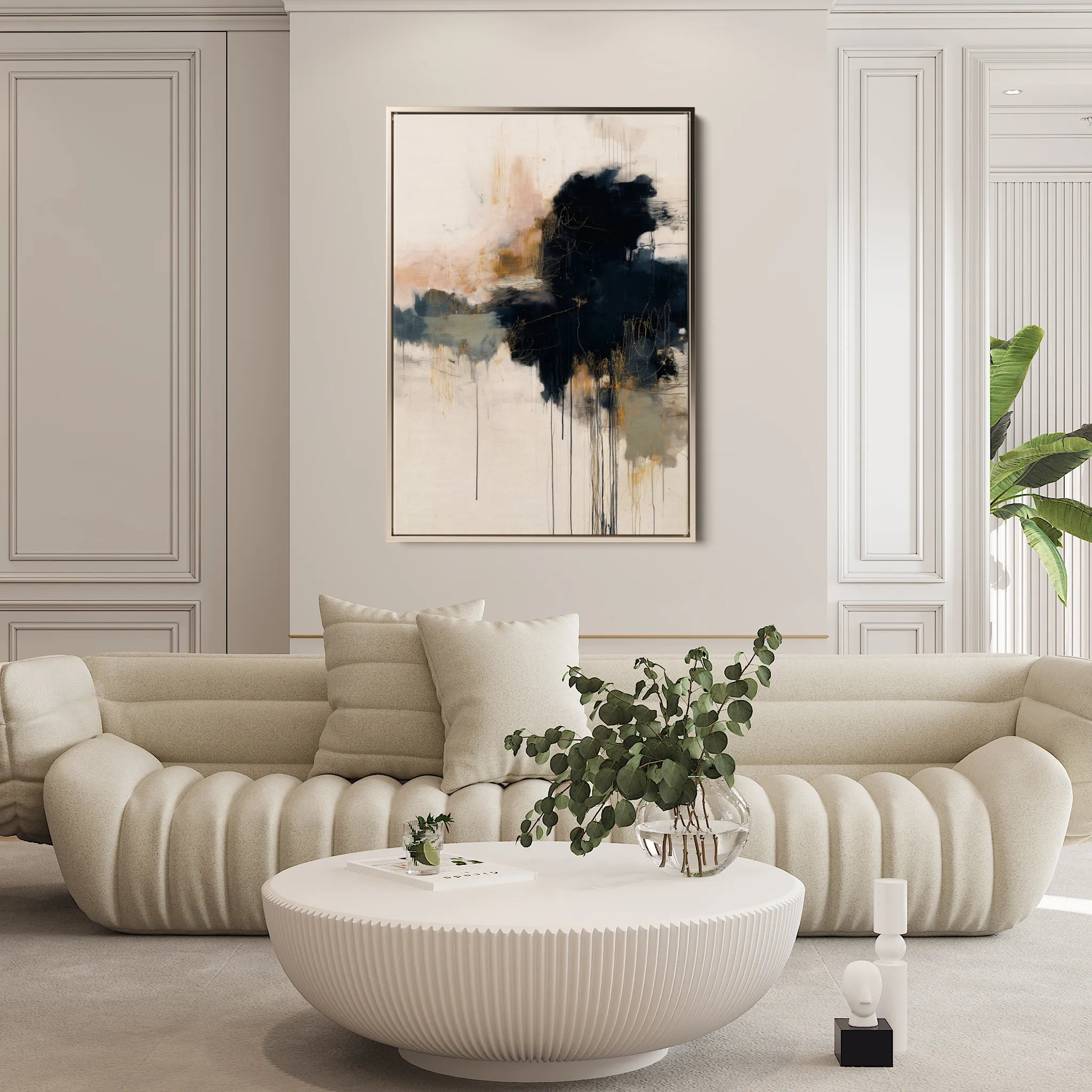 Abstract 1882 Canvas Art 60 x 40 cm / Black