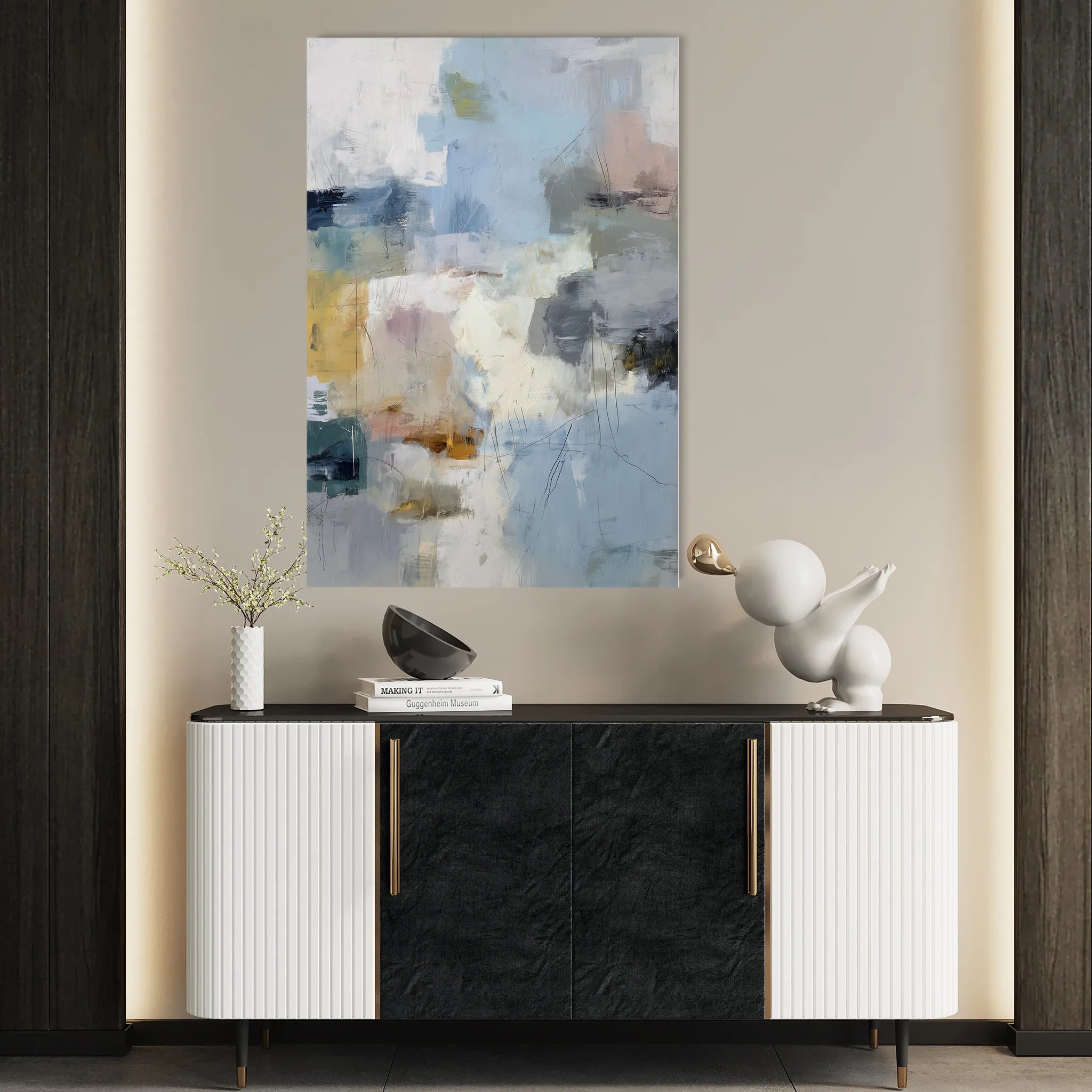 Abstract 1883 Canvas Art 60 x 40 cm / Black