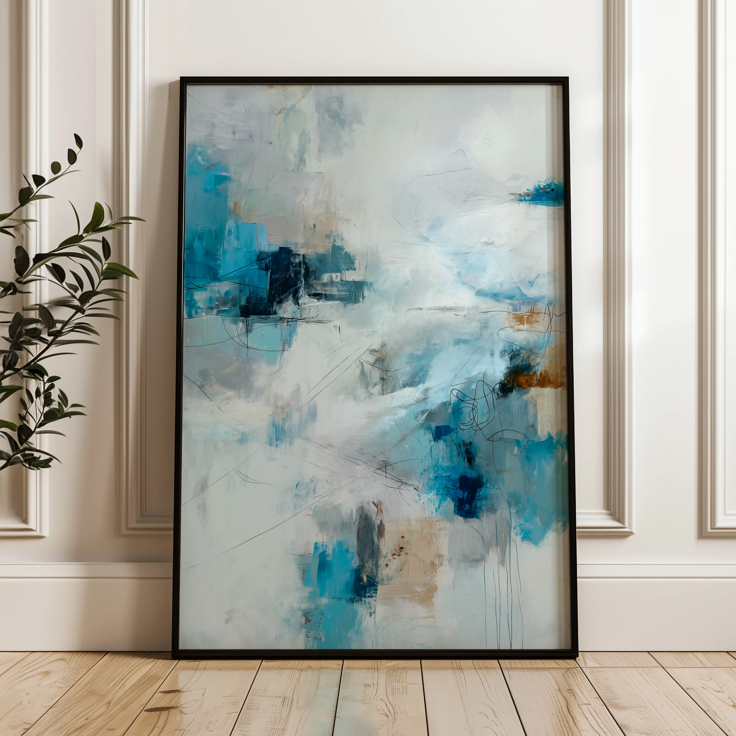 Abstract 1884 Canvas Art 60 x 40 cm / Black