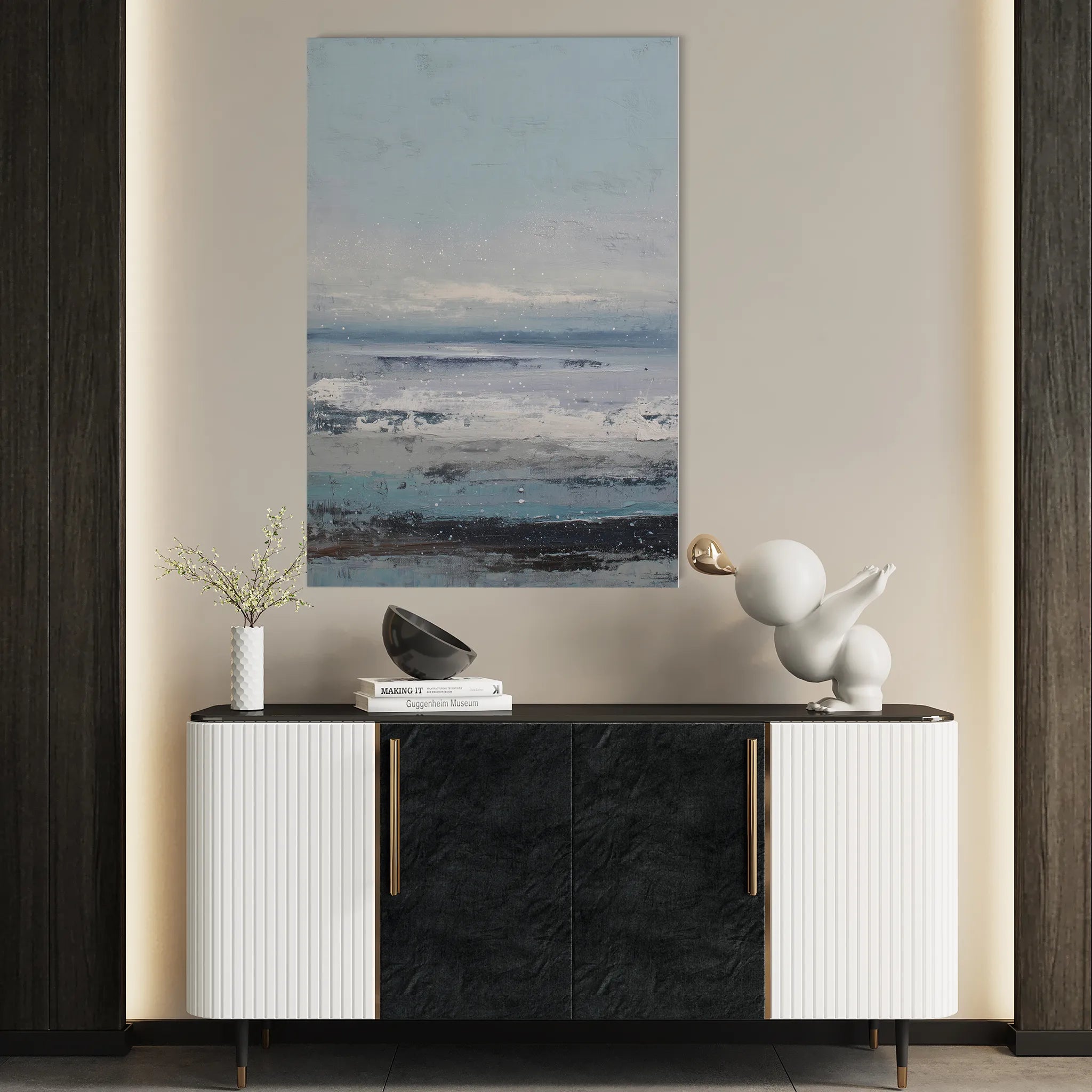 Abstract 1887 Canvas Art 60 x 40 cm / Black