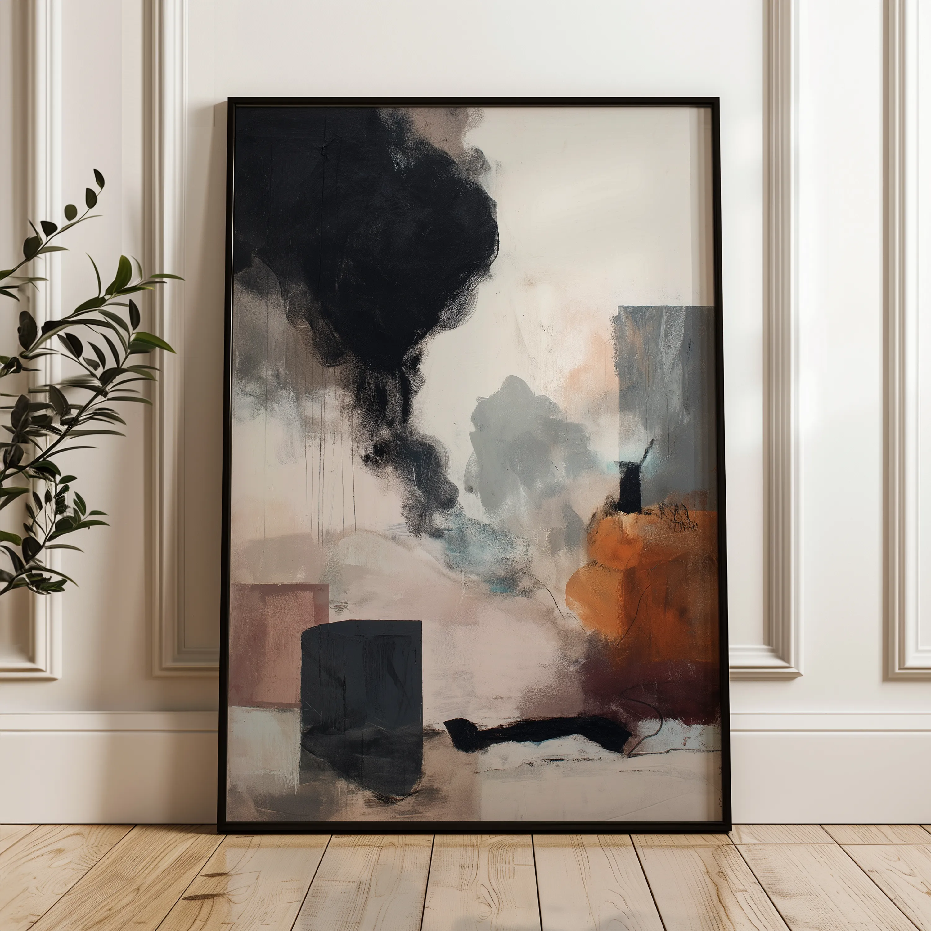 Abstract 1888 Canvas Art 60 x 40 cm / Black