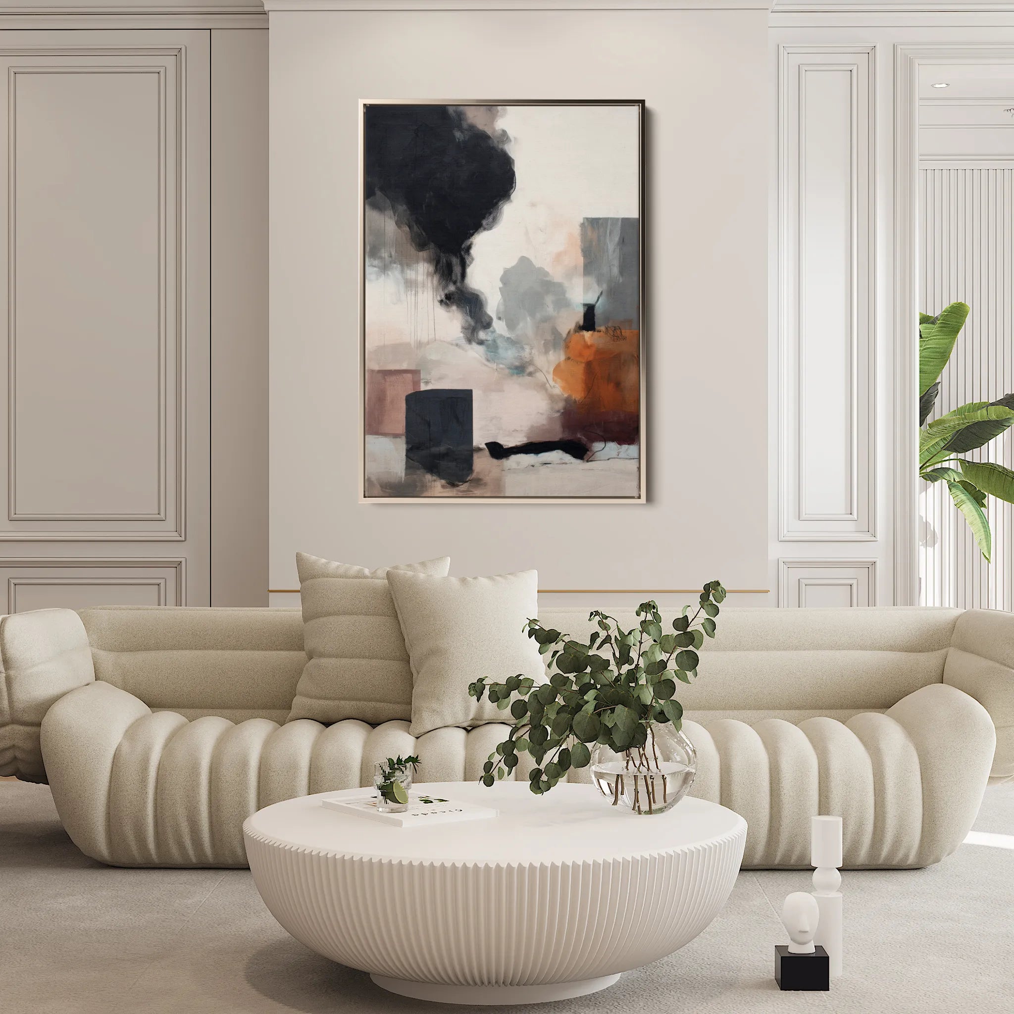 Abstract 1888 Canvas Art 60 x 40 cm / Black