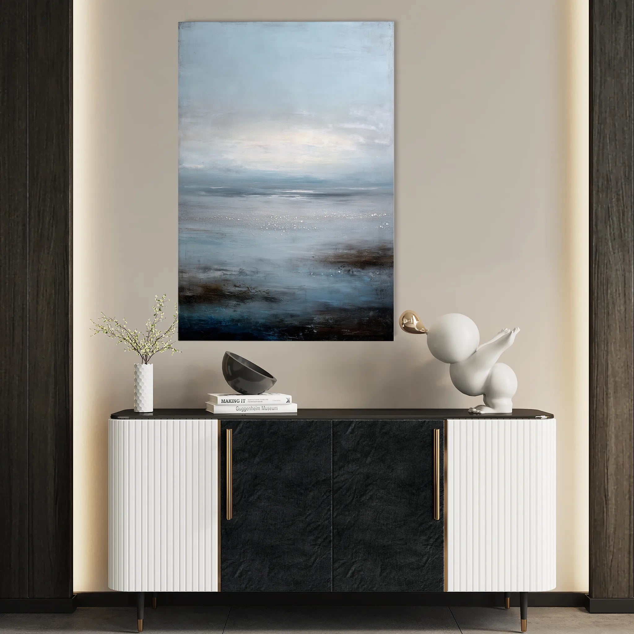 Abstract 1889 Canvas Art 60 x 40 cm / Black