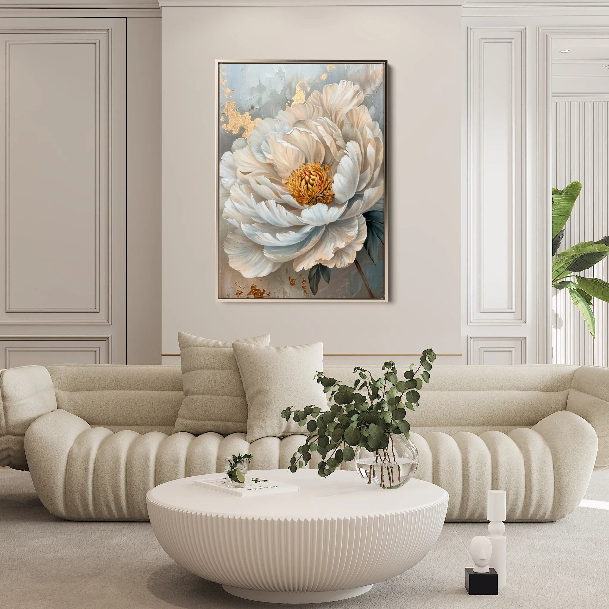 Floral 189 Canvas Art 60 x 40 cm / Black