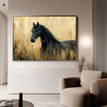 Horses 189 Canvas Art 60 x 40 cm / Black