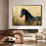 Horses 189 Canvas Art 60 x 40 cm / Black