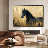 Horses 189 Canvas Art 60 x 40 cm / Black