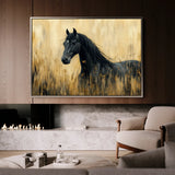 Horses 189 Canvas Art 60 x 40 cm / Black