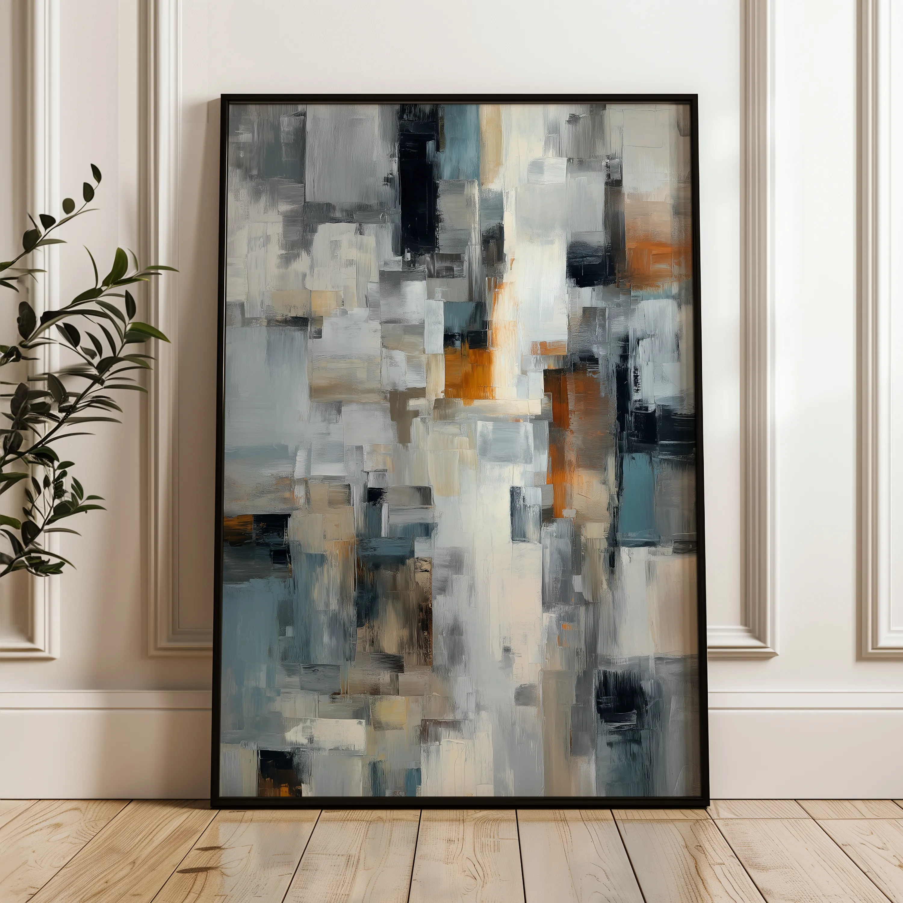 Abstract 1890 Canvas Art 60 x 40 cm / Black