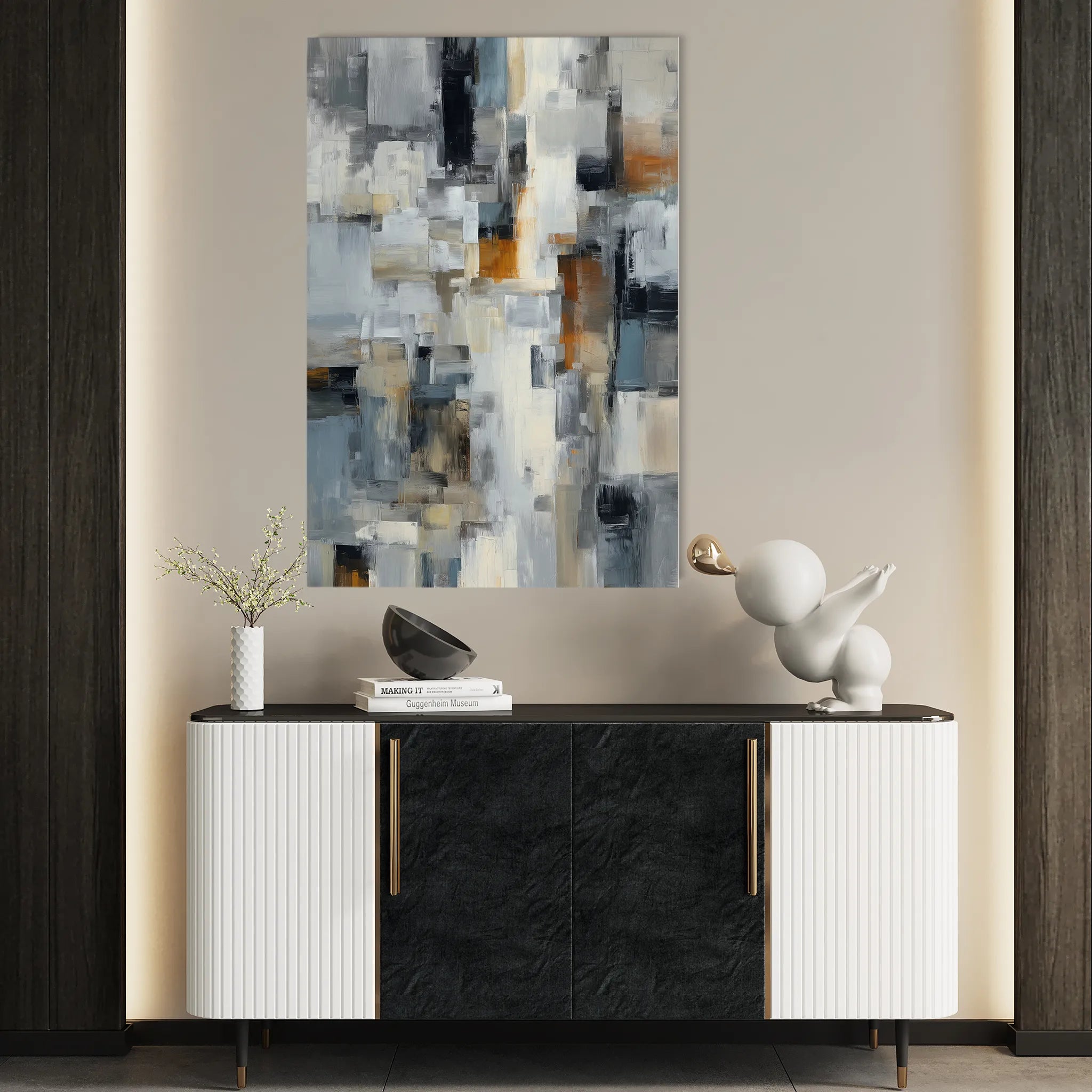 Abstract 1890 Canvas Art 60 x 40 cm / Black