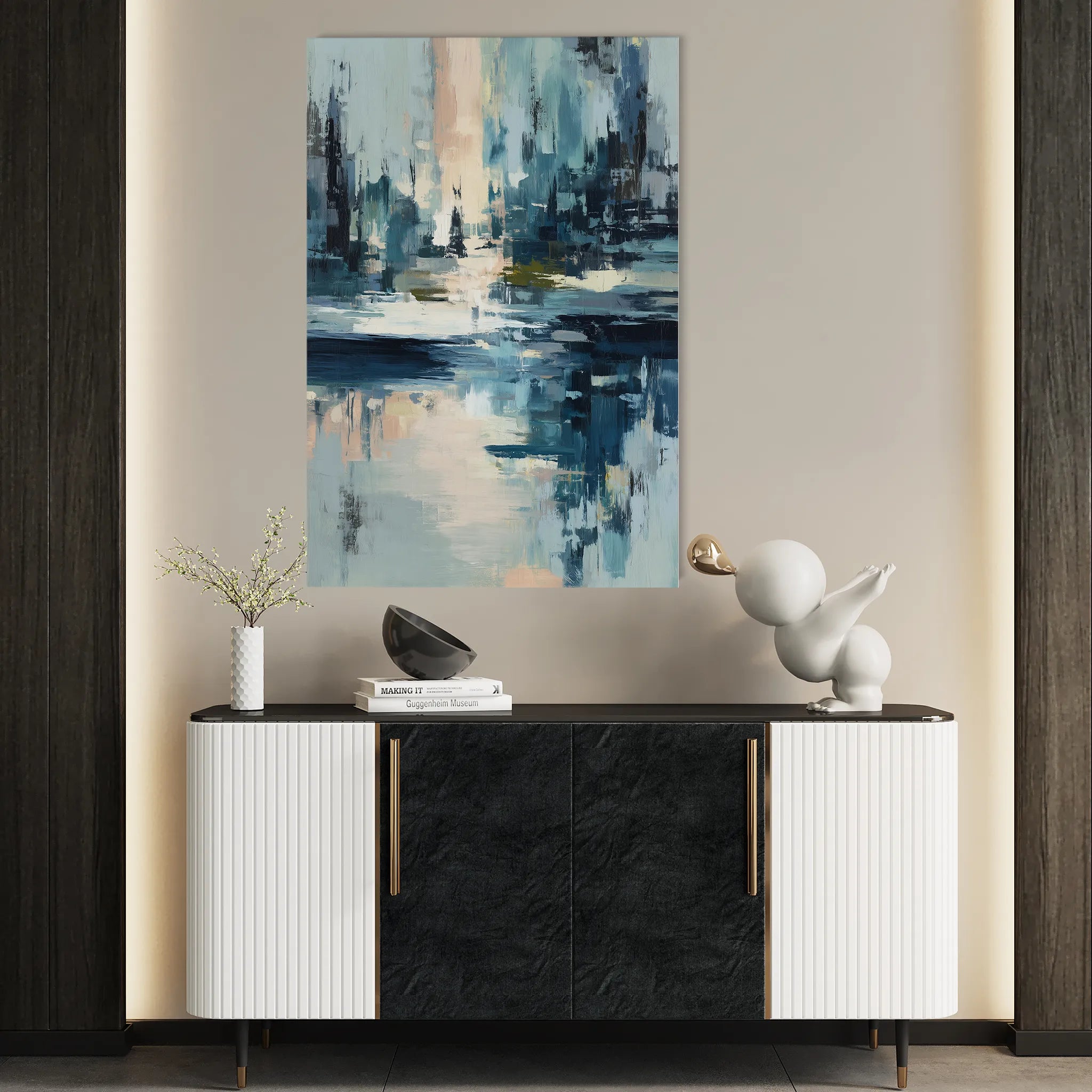 Abstract 1896 Canvas Art 60 x 40 cm / Black