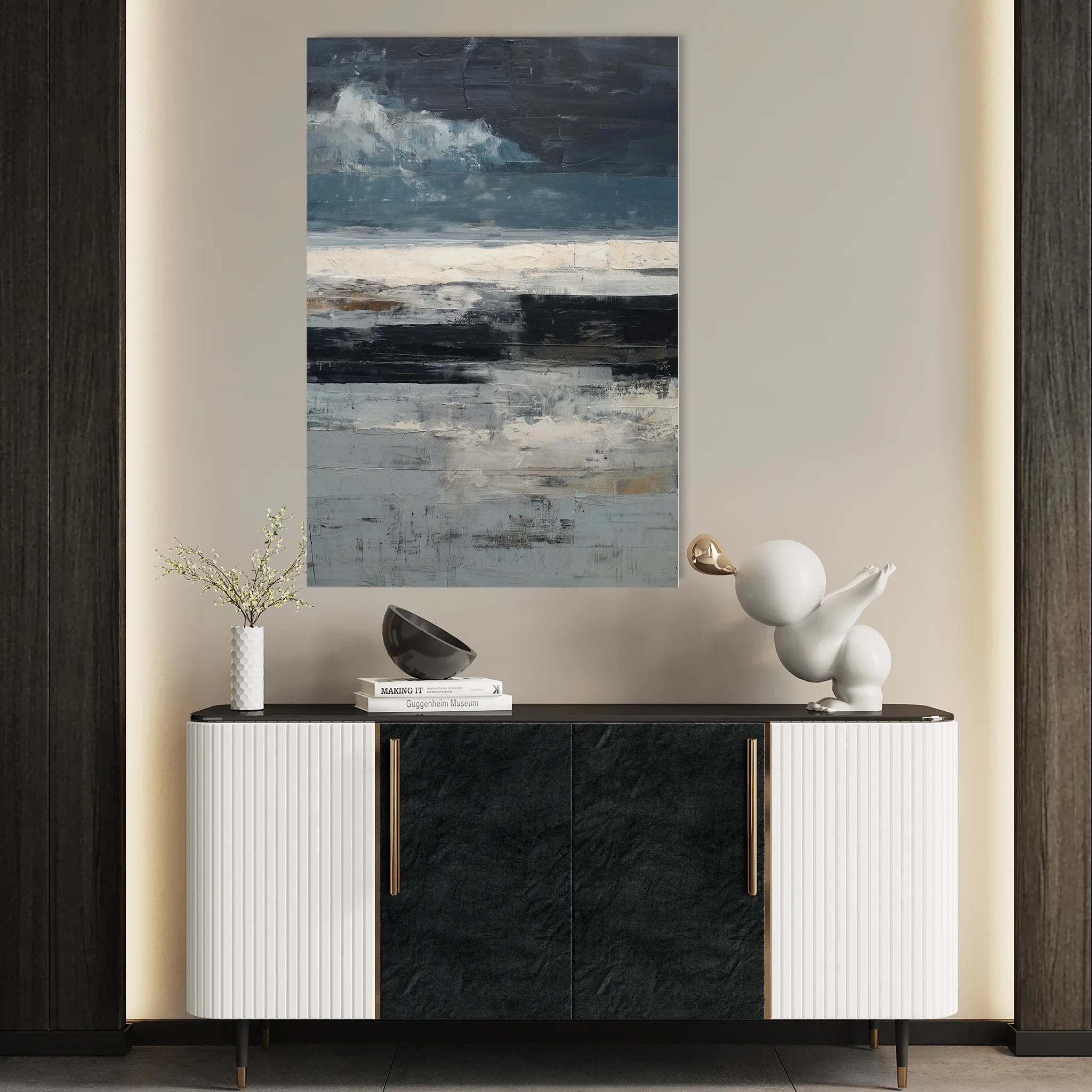 Abstract 1897 Canvas Art 60 x 40 cm / Black
