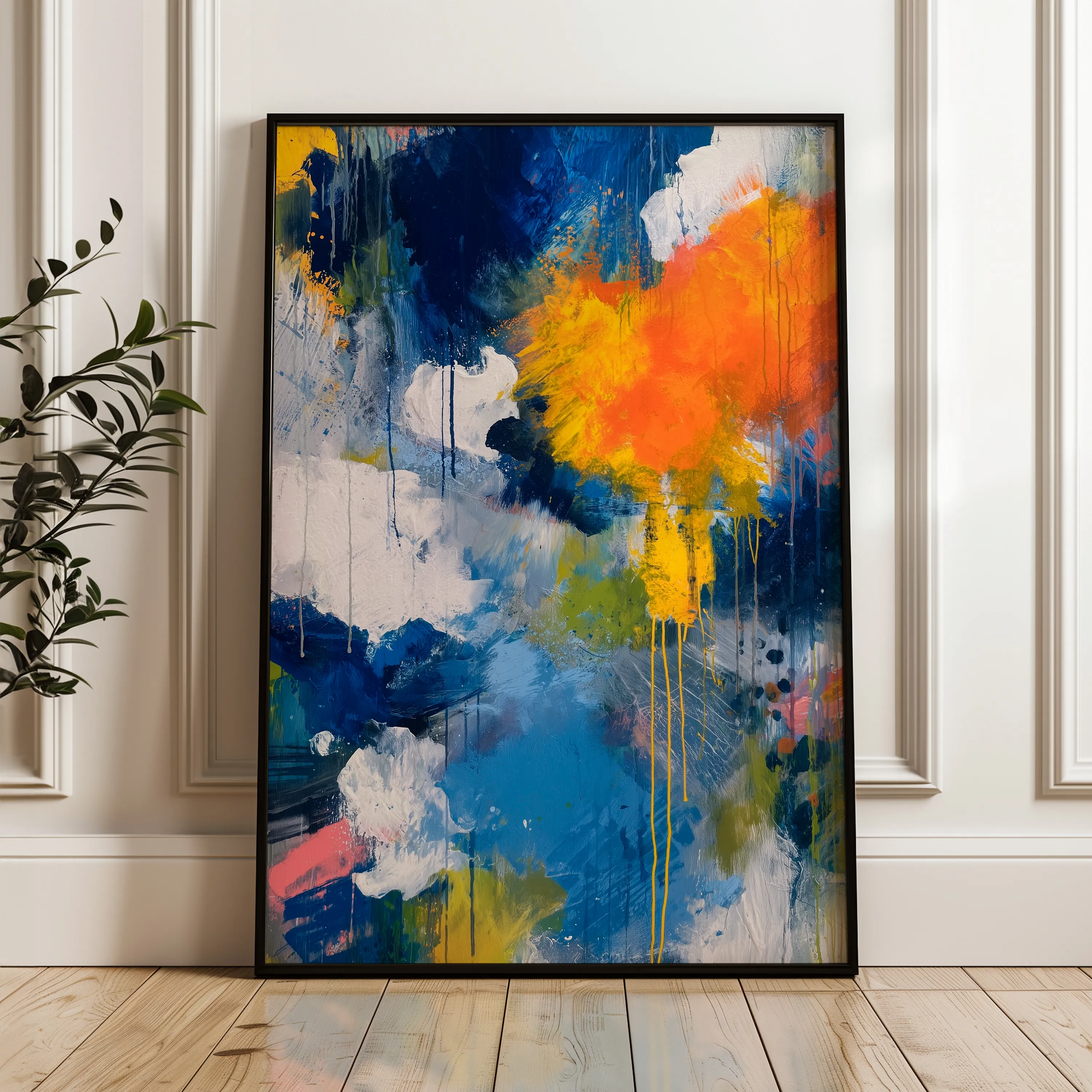 Abstract 1898 Canvas Art 60 x 40 cm / Black