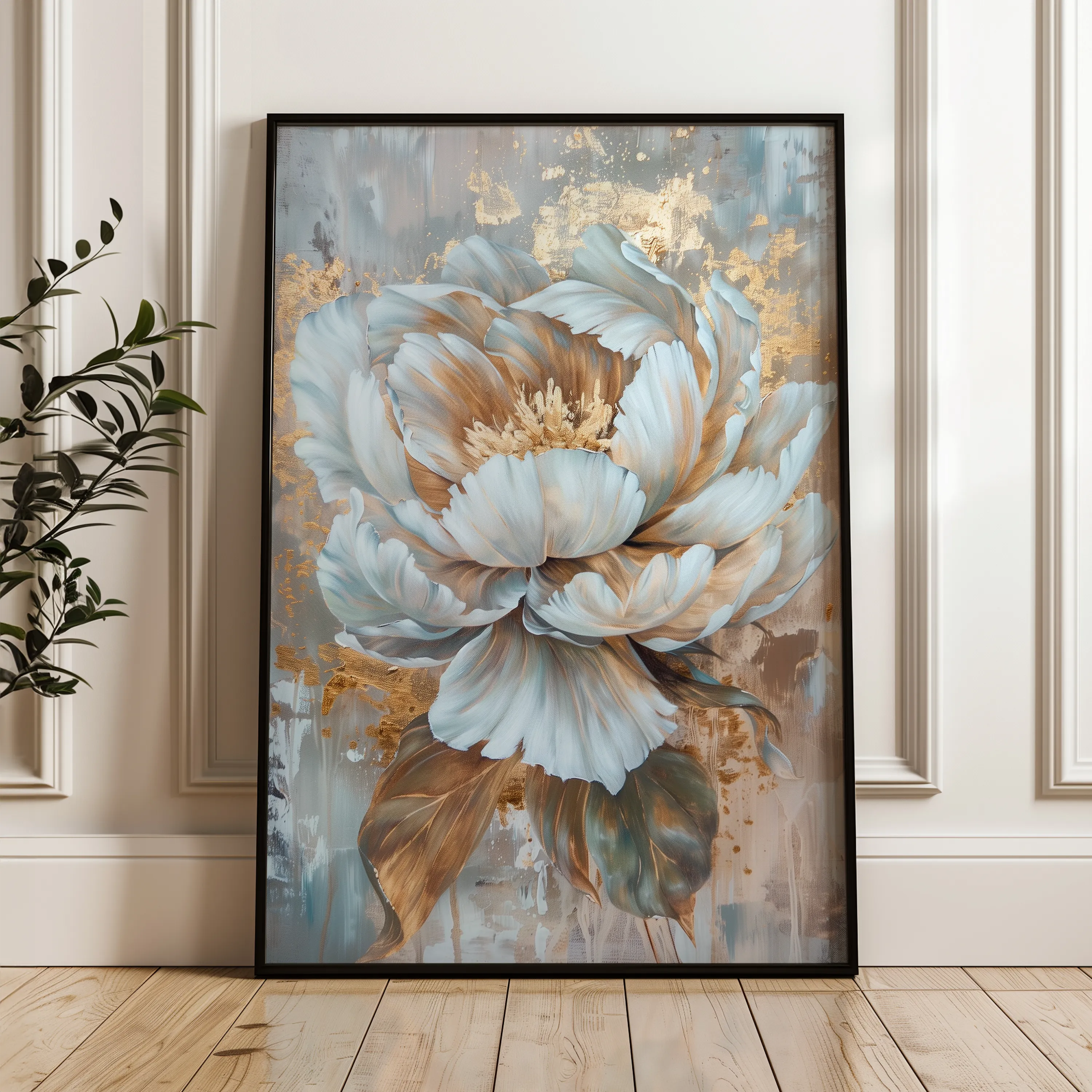 Floral 190 Canvas Art 60 x 40 cm / Black