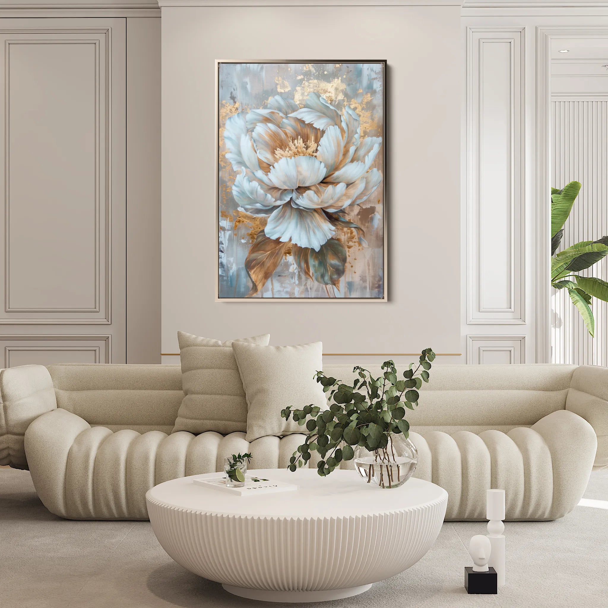 Floral 190 Canvas Art 60 x 40 cm / Black