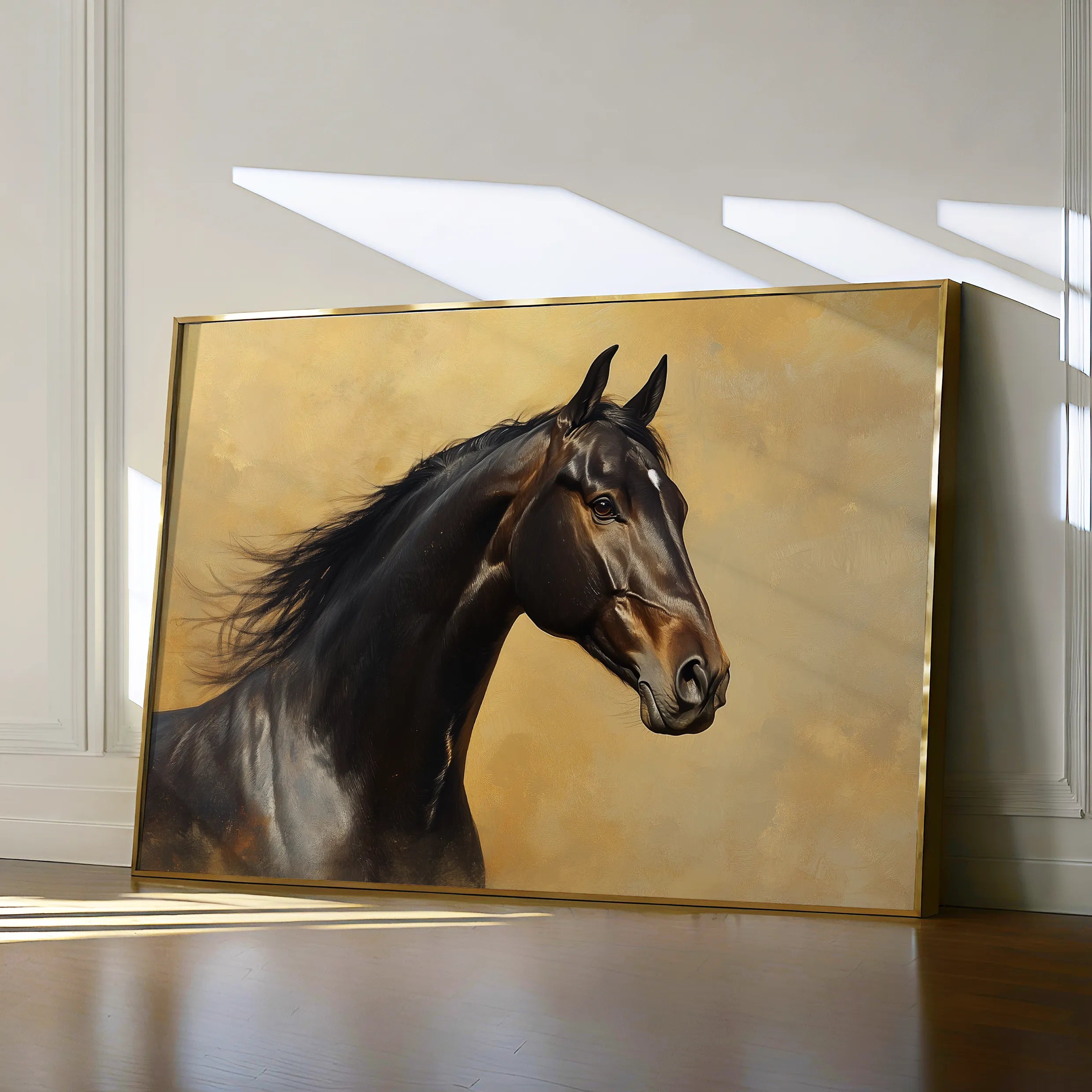 Horses 190 Canvas Art 60 x 40 cm / Black